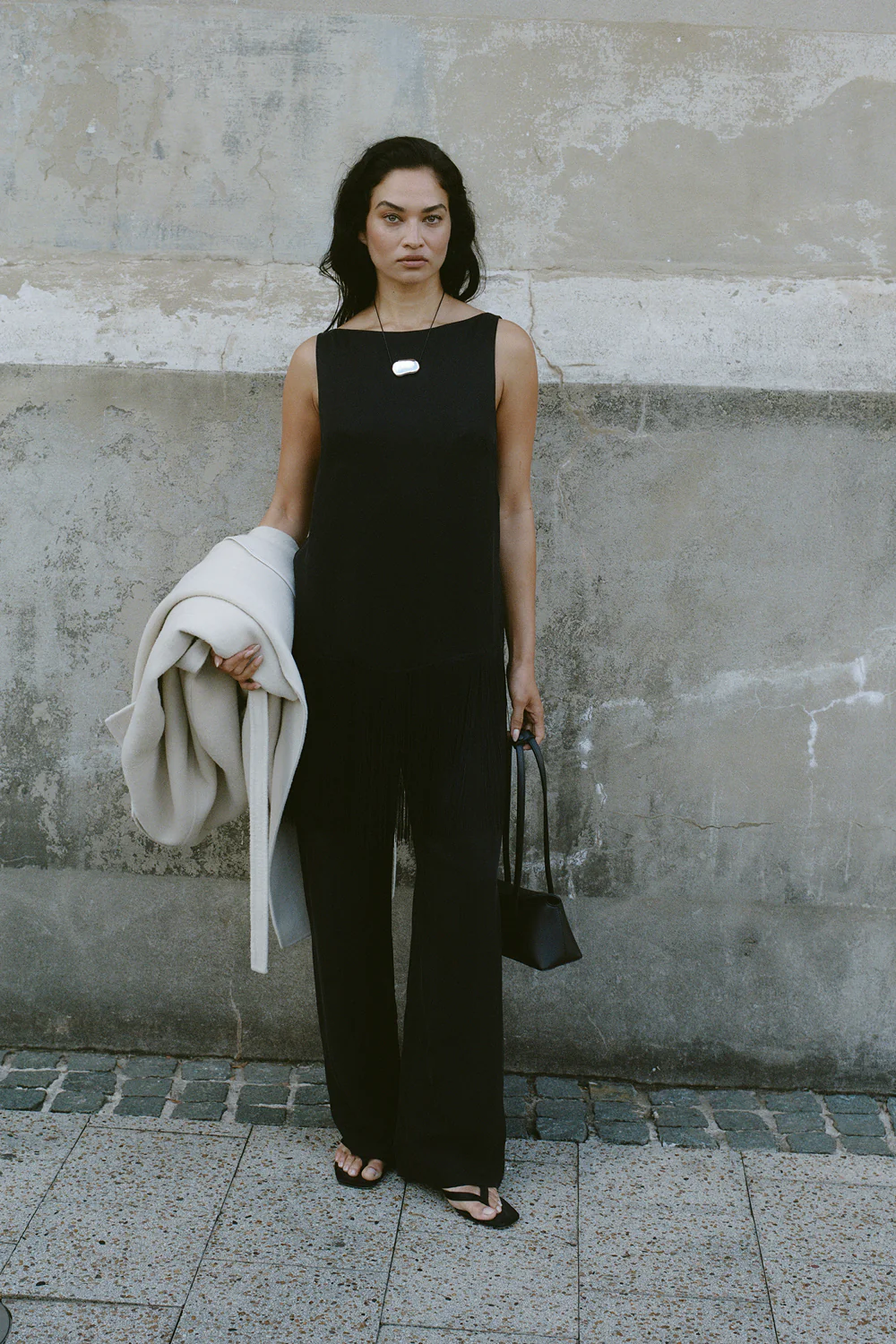 ADDIE BLACK CUPRO DRAWSTRING PANT - Image 2