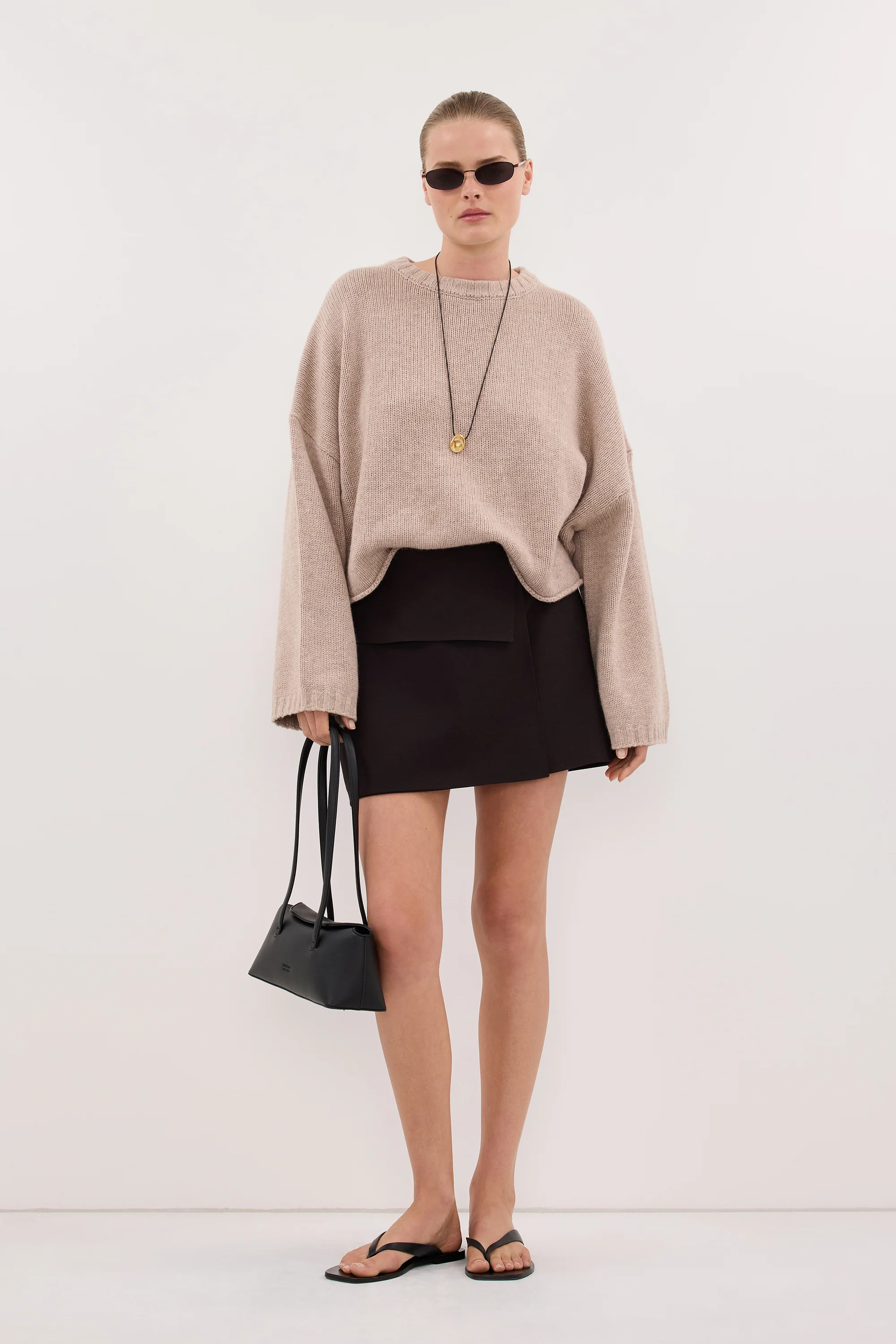 ADELINE OAT MARLE CREW KNIT JUMPER - Image 3