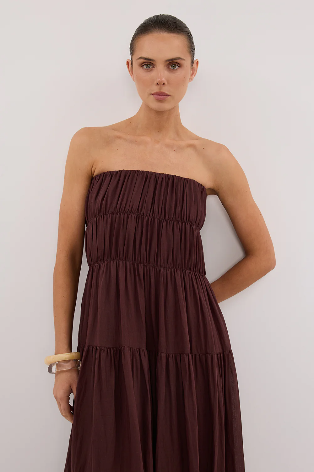ARTIE WALNUT RAMIE MIDI DRESS - Image 2