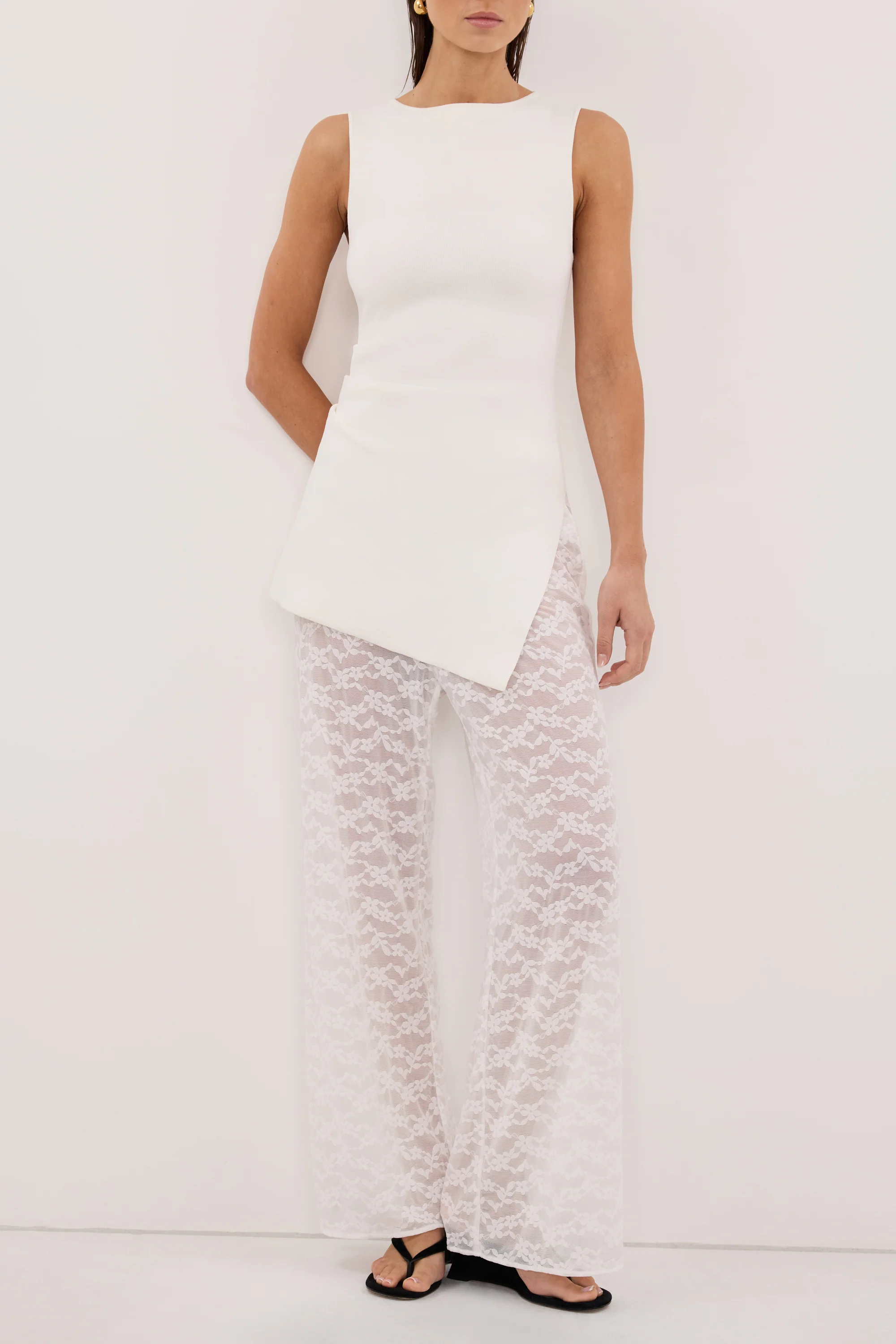 BELLE WHITE LACE PANT - Image 2