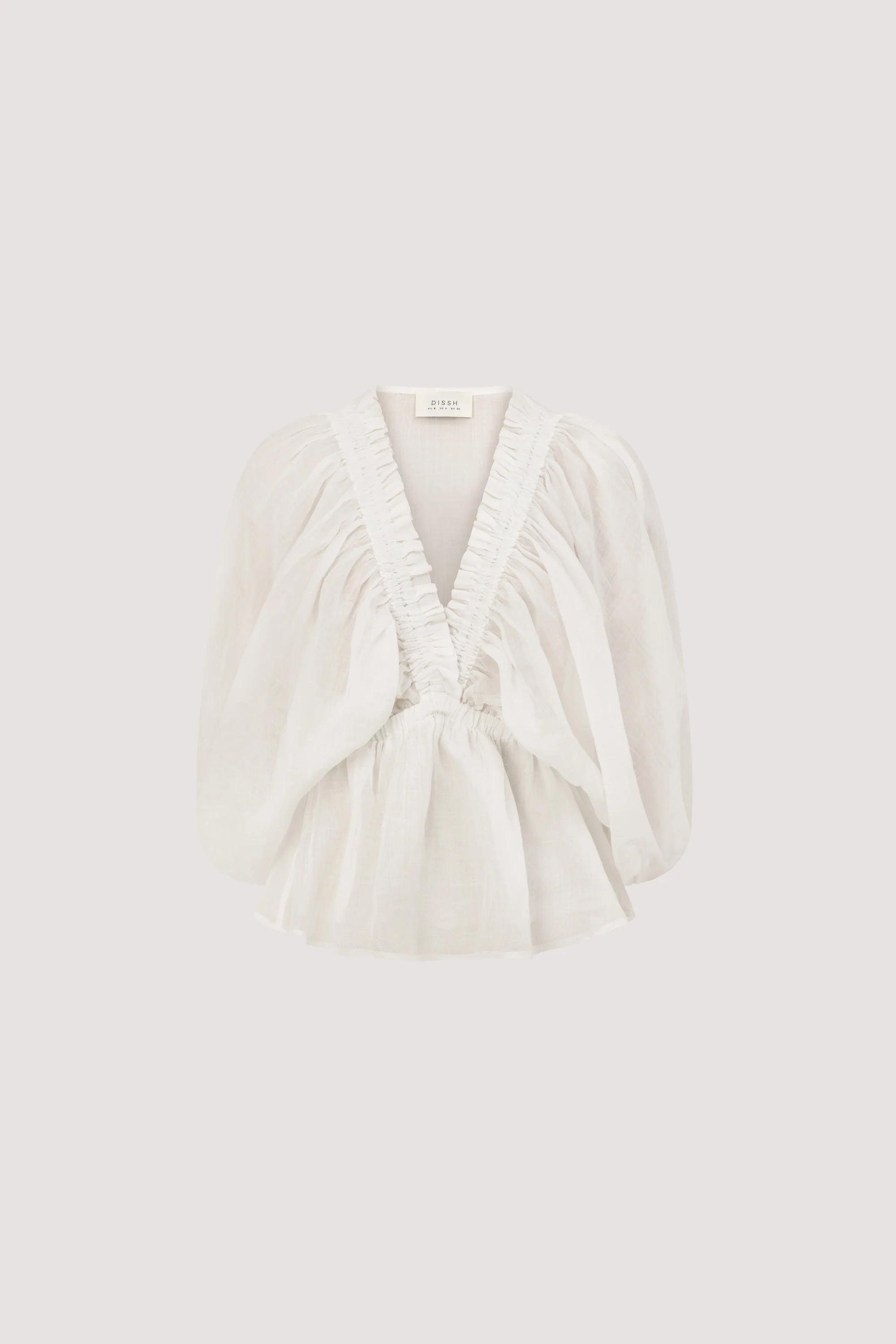 BRIELLE WHITE RAMIE LONG SLEEVE TOP - Image 6