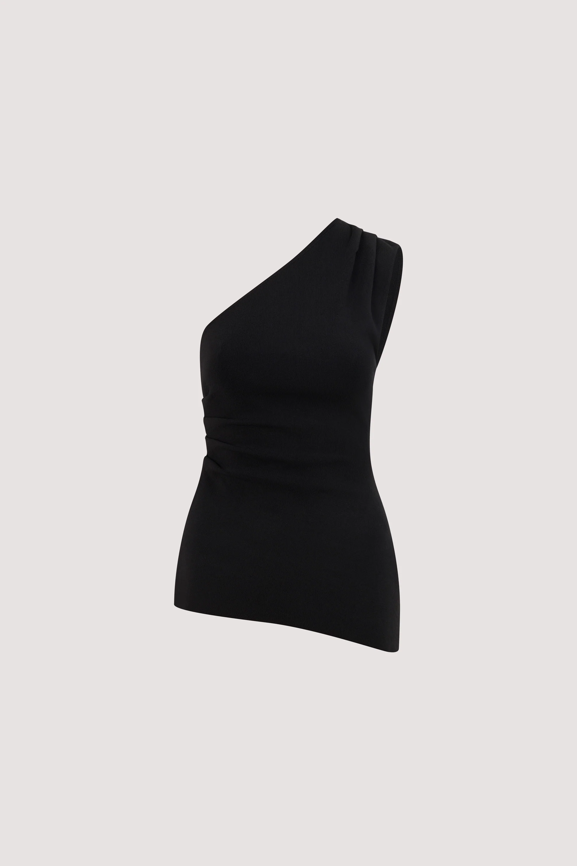 BRYNN BLACK ONE SHOULDER KNIT TOP - Image 6