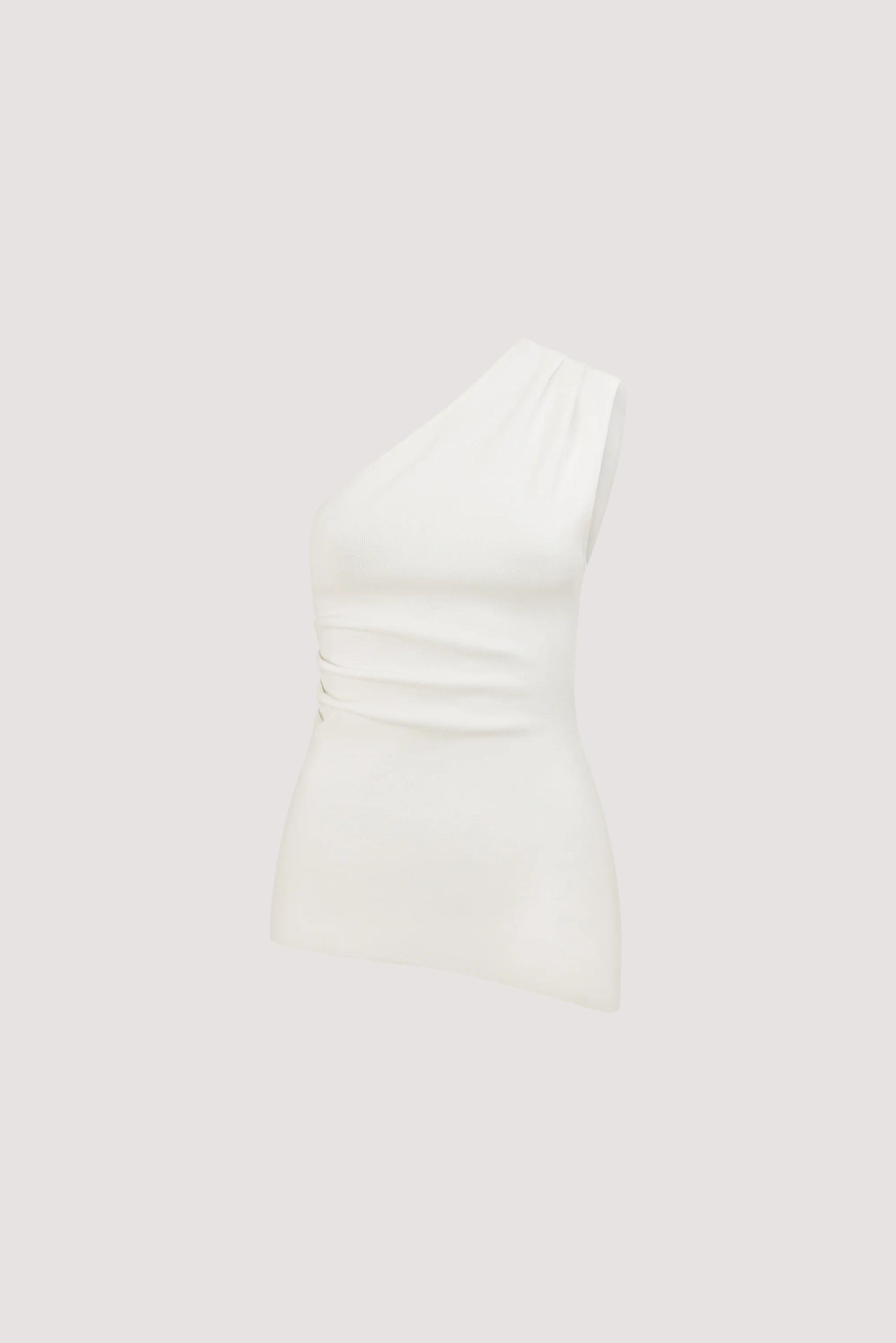 BRYNN OFF WHITE ONE SHOULDER KNIT TOP - Image 6