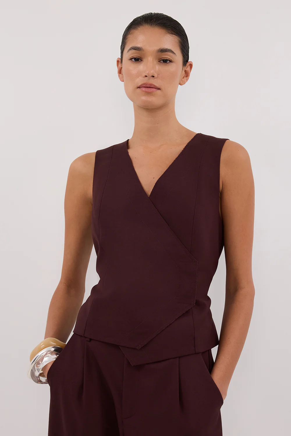 CAMILLA WALNUT ASYM TOP - Image 2
