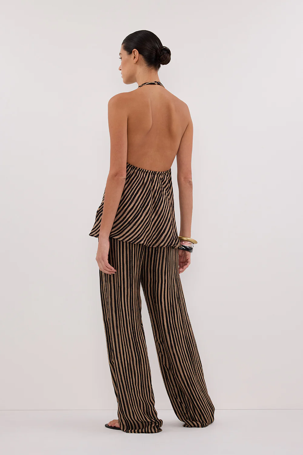 CHARLI TAN STRIPE HALTER TOP - Image 4