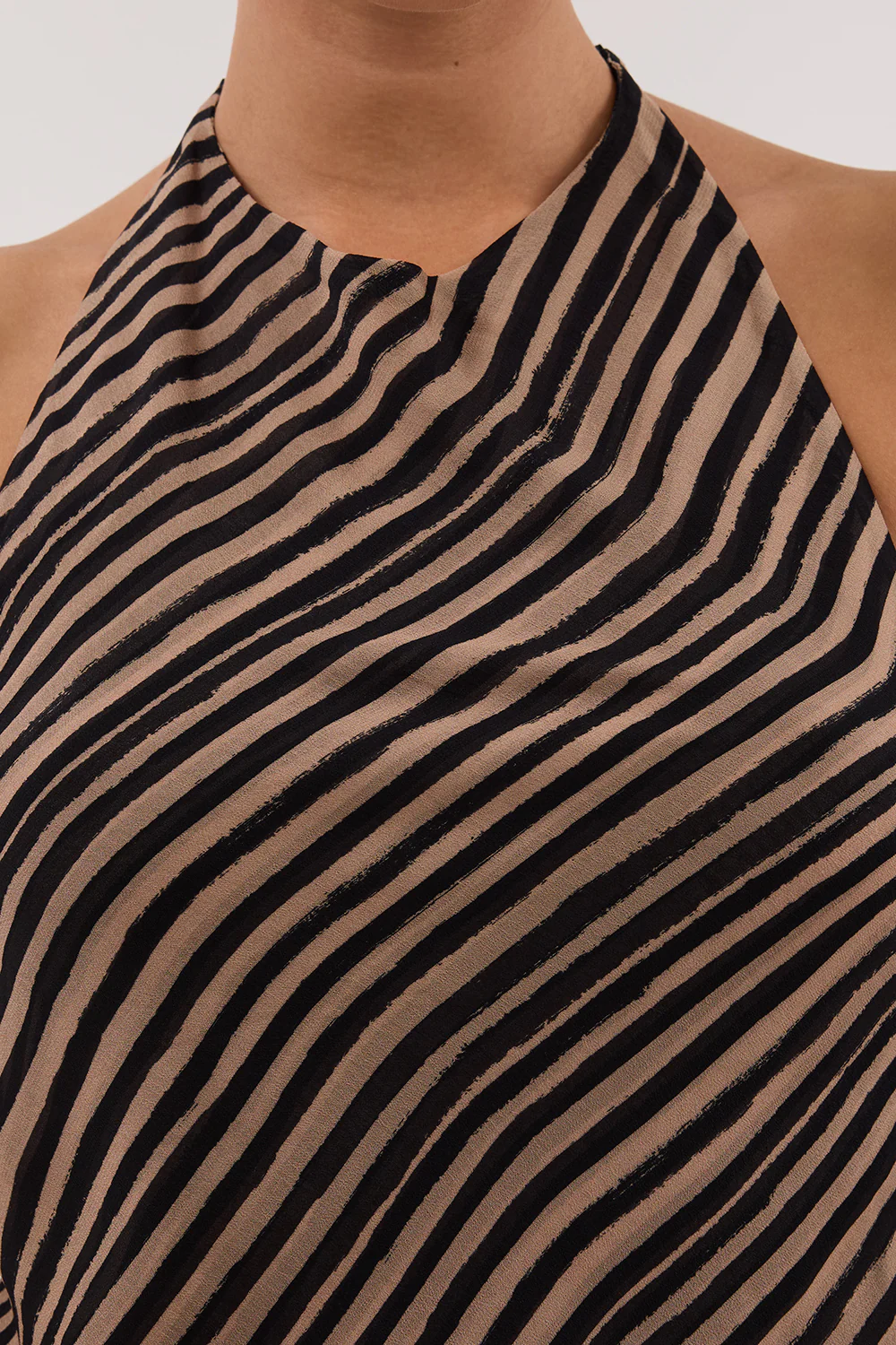 CHARLI TAN STRIPE HALTER TOP - Image 5
