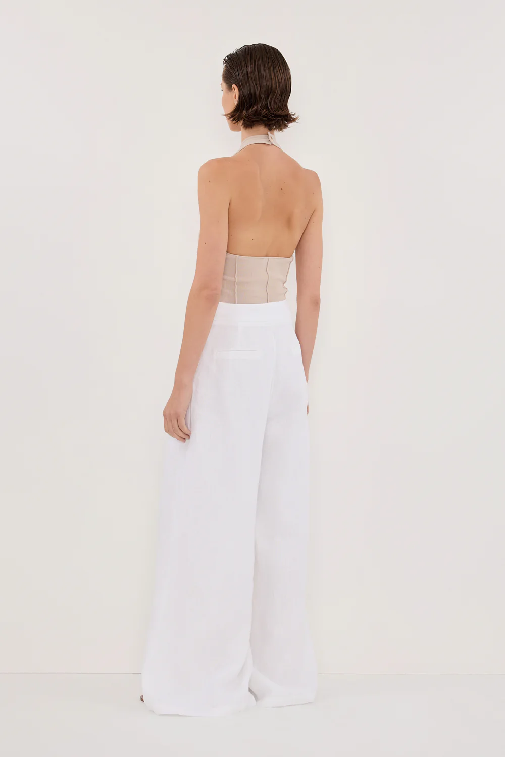CODY WHITE WIDE LINEN PANT - Image 4