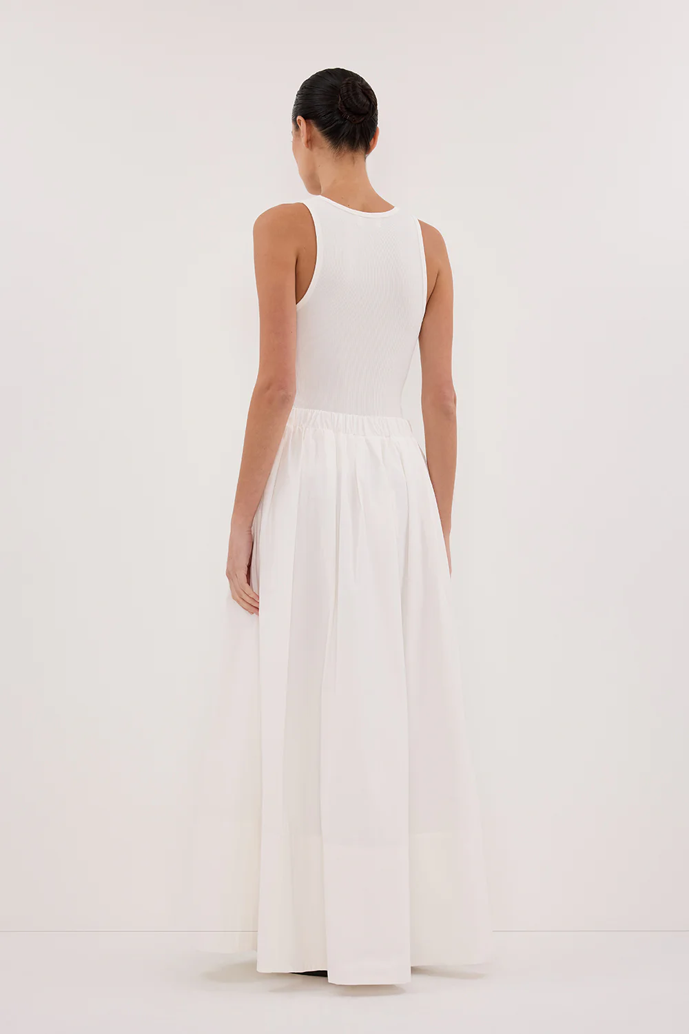 CONAGH WHITE POPLIN MIDI SKIRT - Image 4