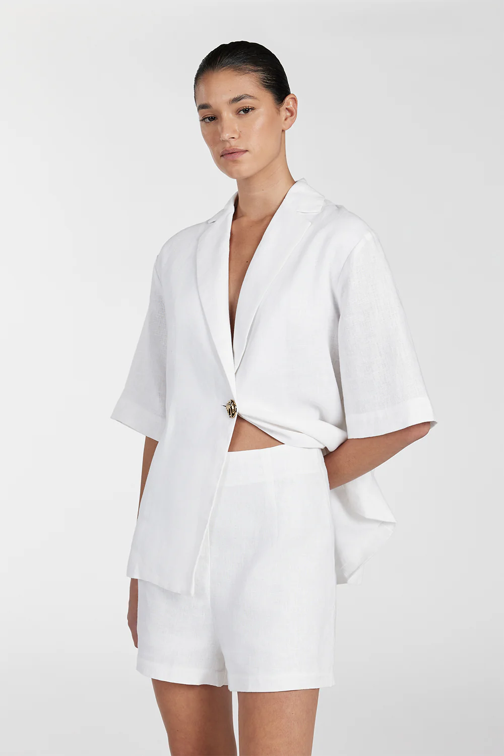 CORY WHITE LINEN SHORT - Image 2