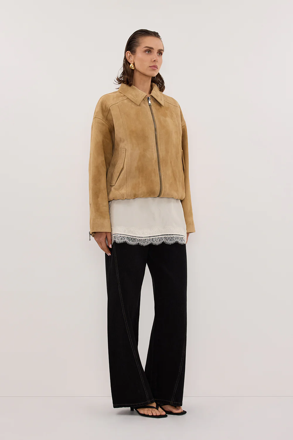 DENVER PAMPAS SUEDE LEATHER BOMBER JACKET - Image 3