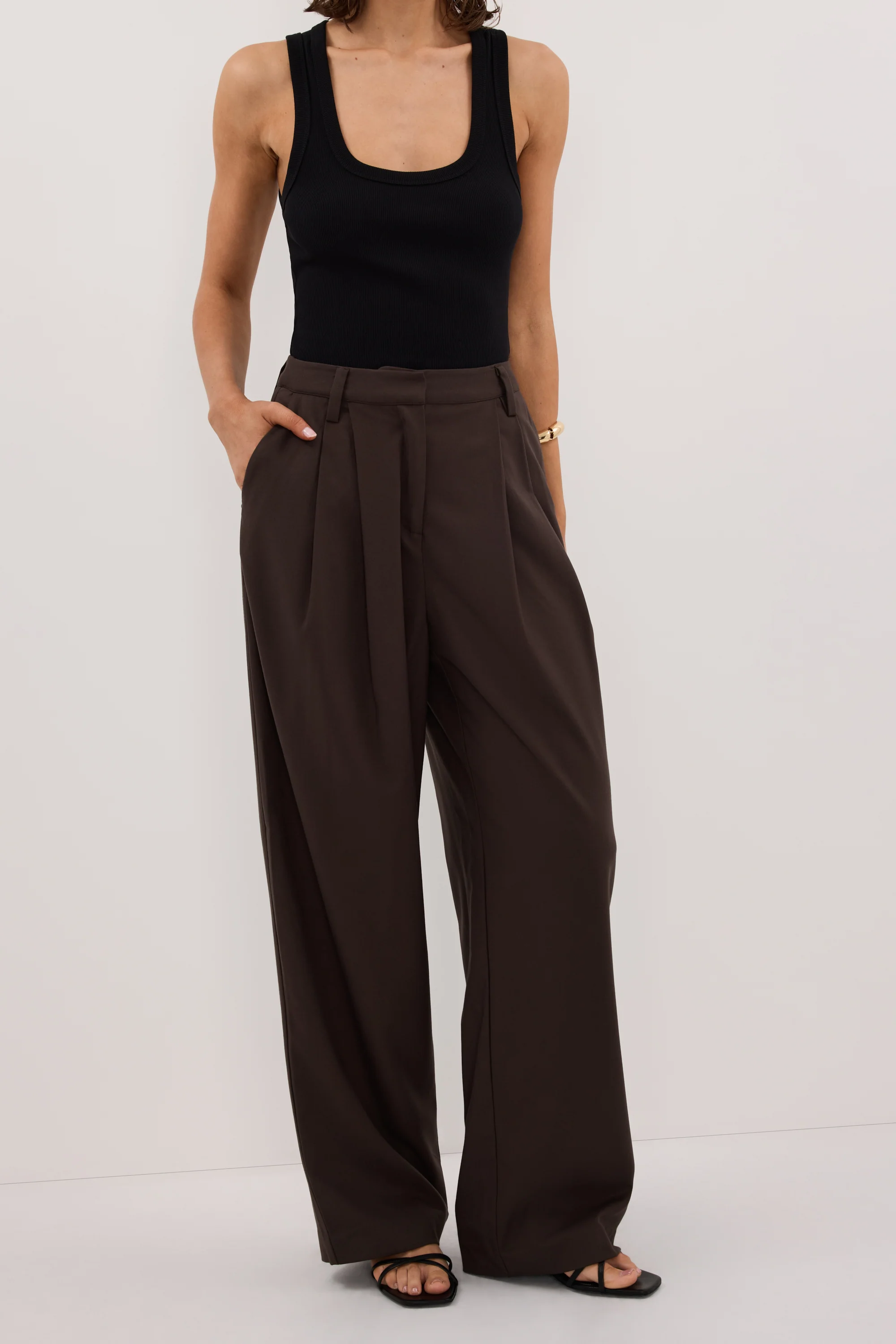 EDEN BITTER CHOC TAILORED PANT - Image 2