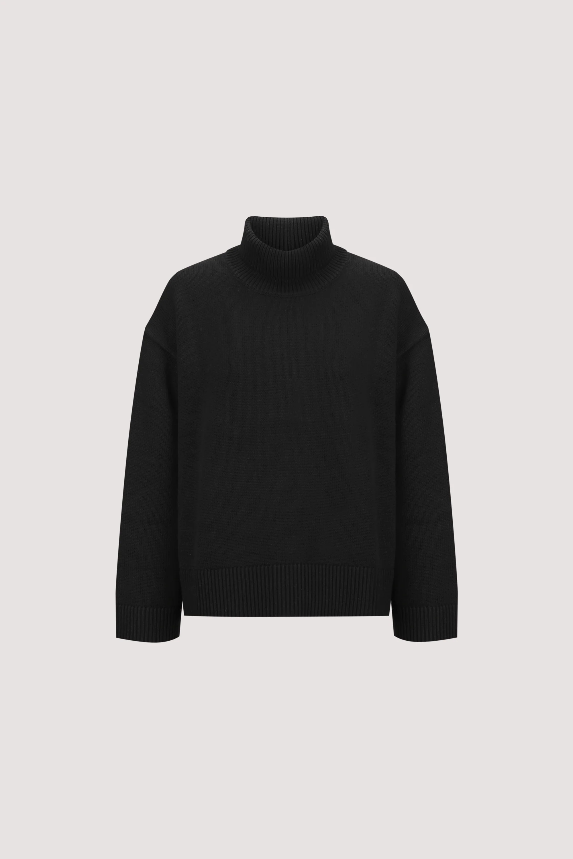 ELLA BLACK TURNBACK NECK KNIT JUMPER - Image 8