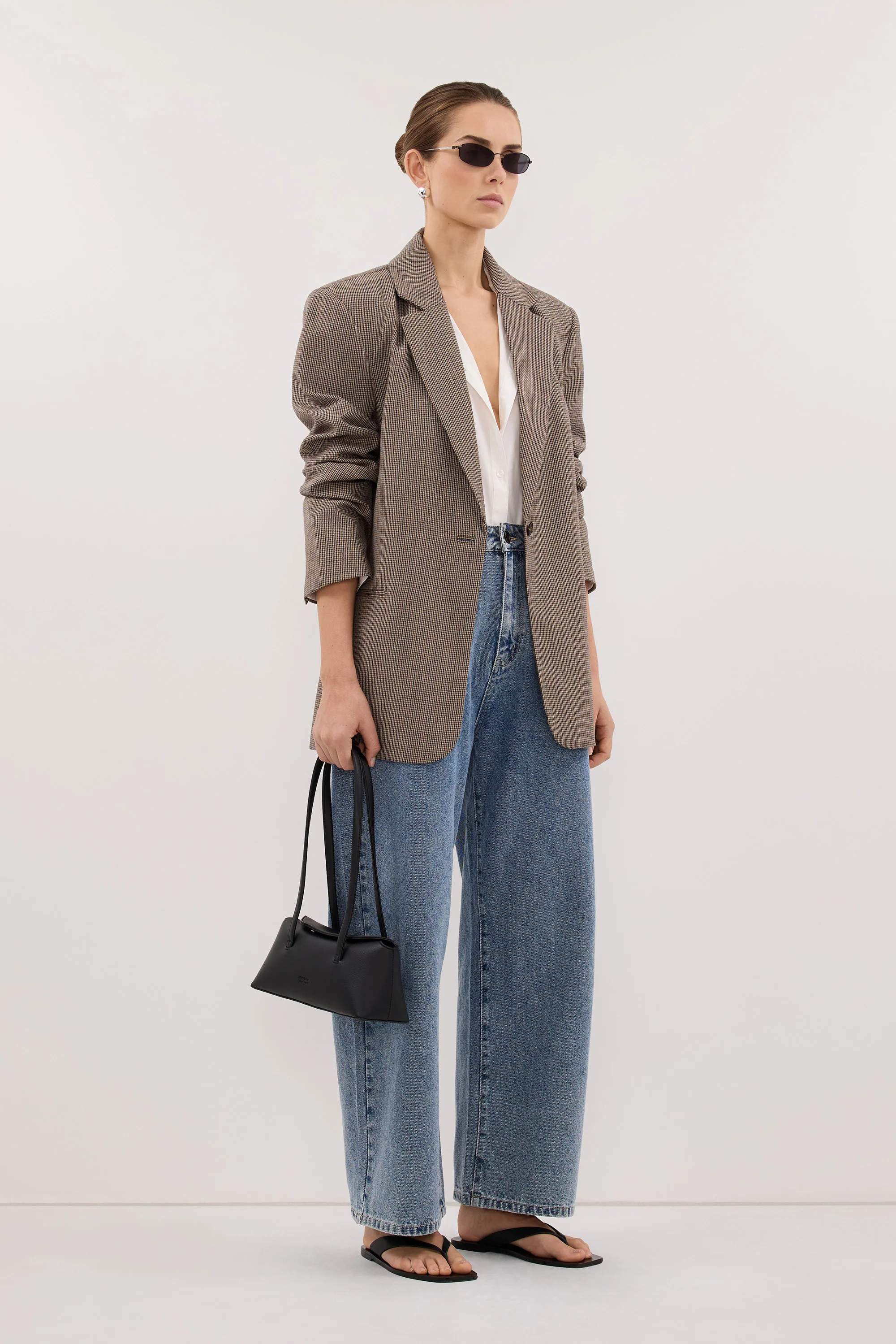 ELLORY BUFF OVERSIZED HOUNDSTOOTH BLAZER - Image 4