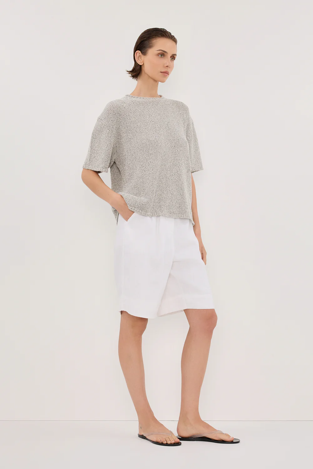 ERIN SILVER MARLE BOXY KNIT TEE - Image 3