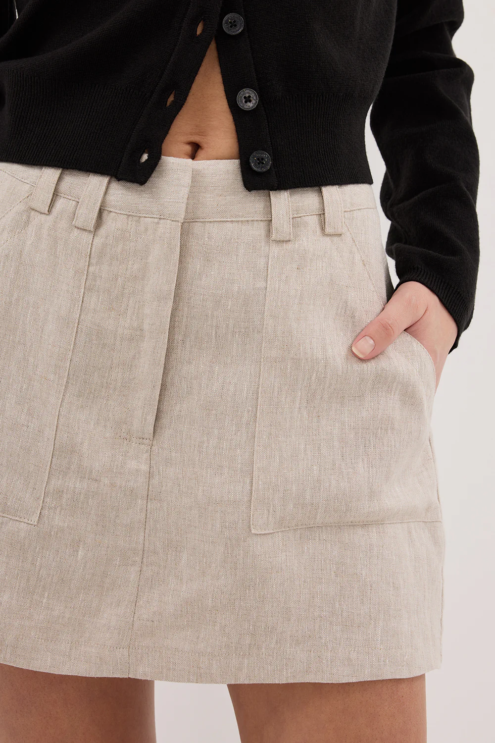 EVA NATURAL LINEN SKORT - Image 6