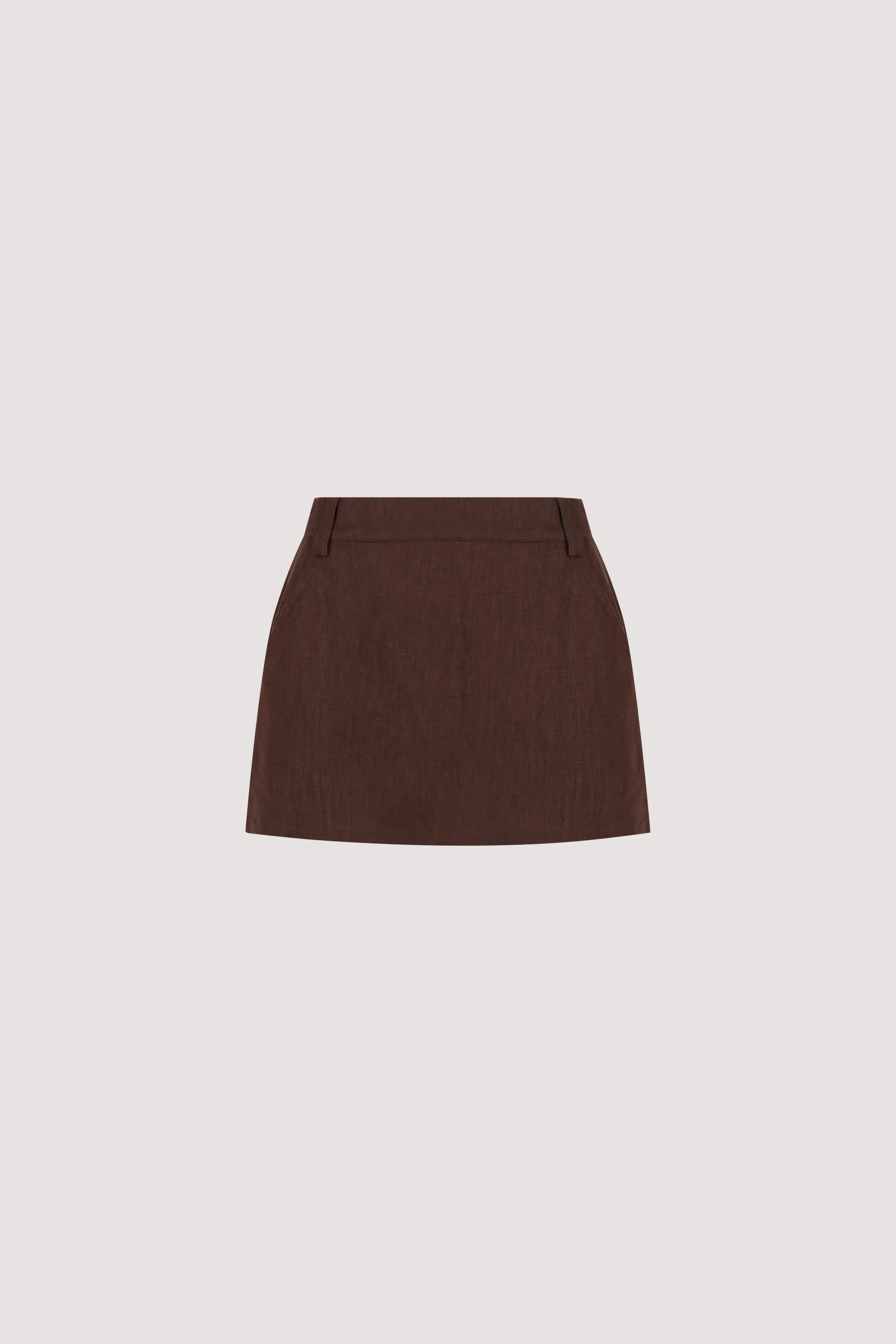 EVIE COCOA LINEN SKORT - Image 8