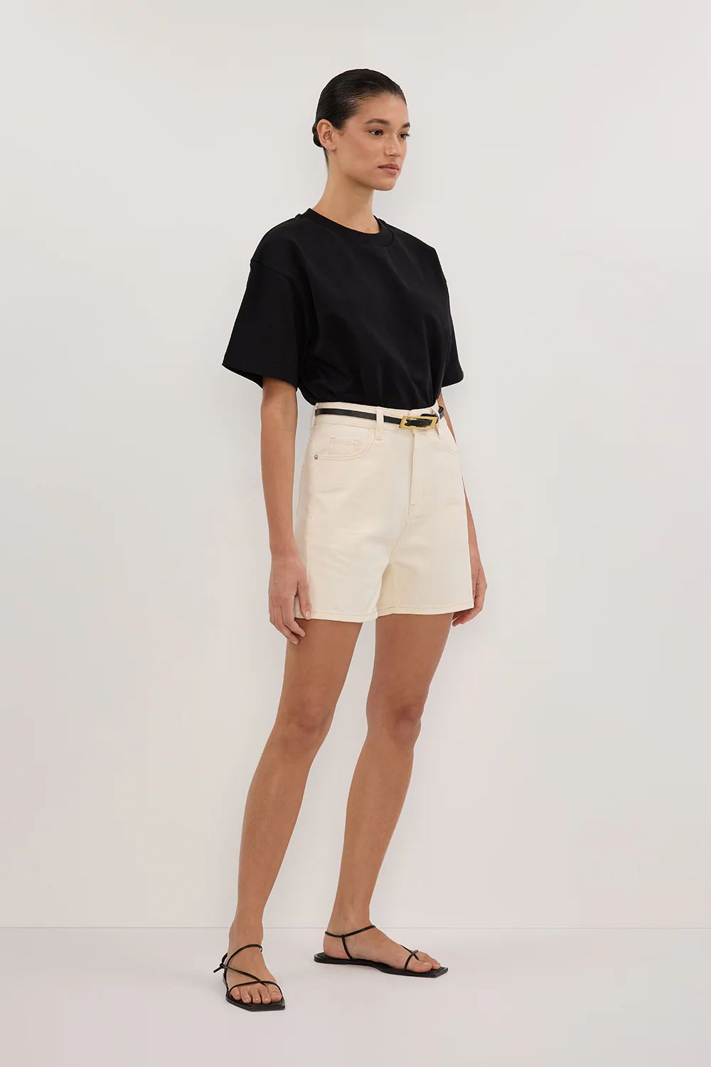 FINN CREAM DENIM SHORT - Image 3