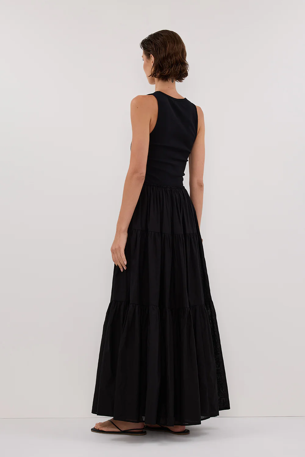 FLETCHER BLACK TIERED MAXI SKIRT - Image 4