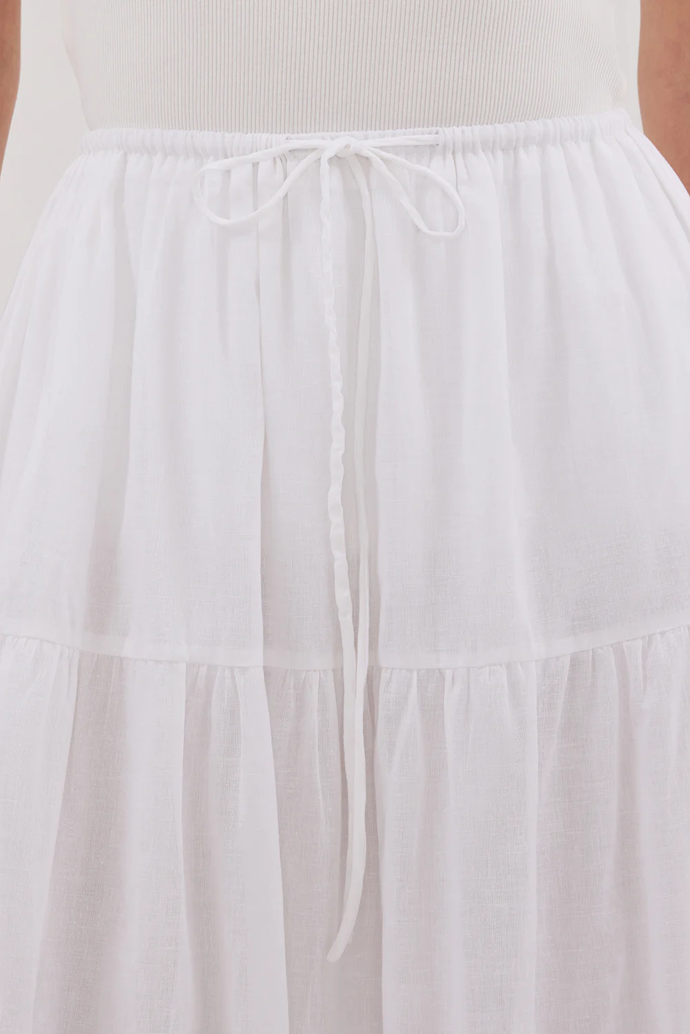 FLETCHER WHITE TIERED MAXI SKIRT - Image 5