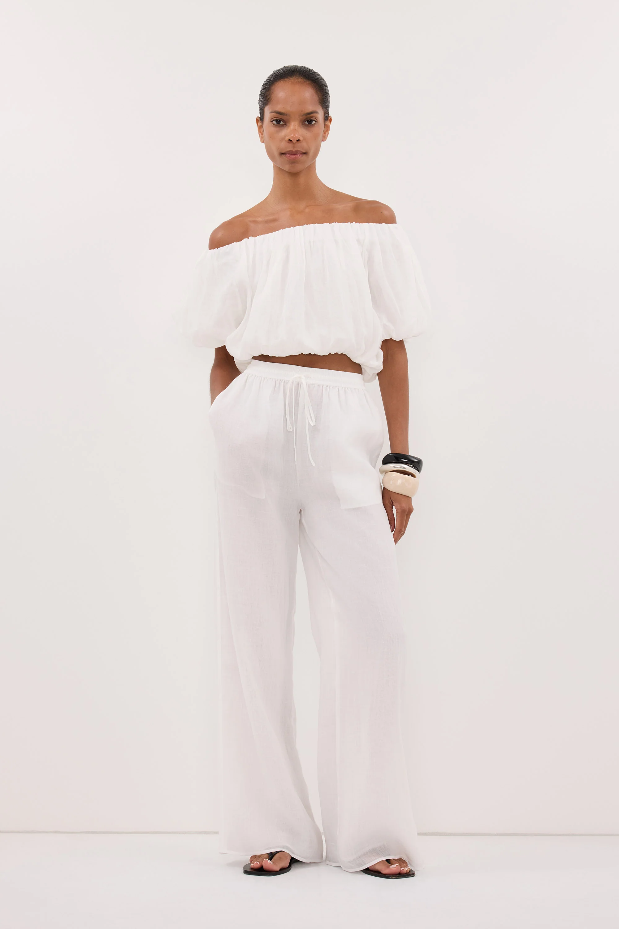 GINNY WHITE RAMIE PANT