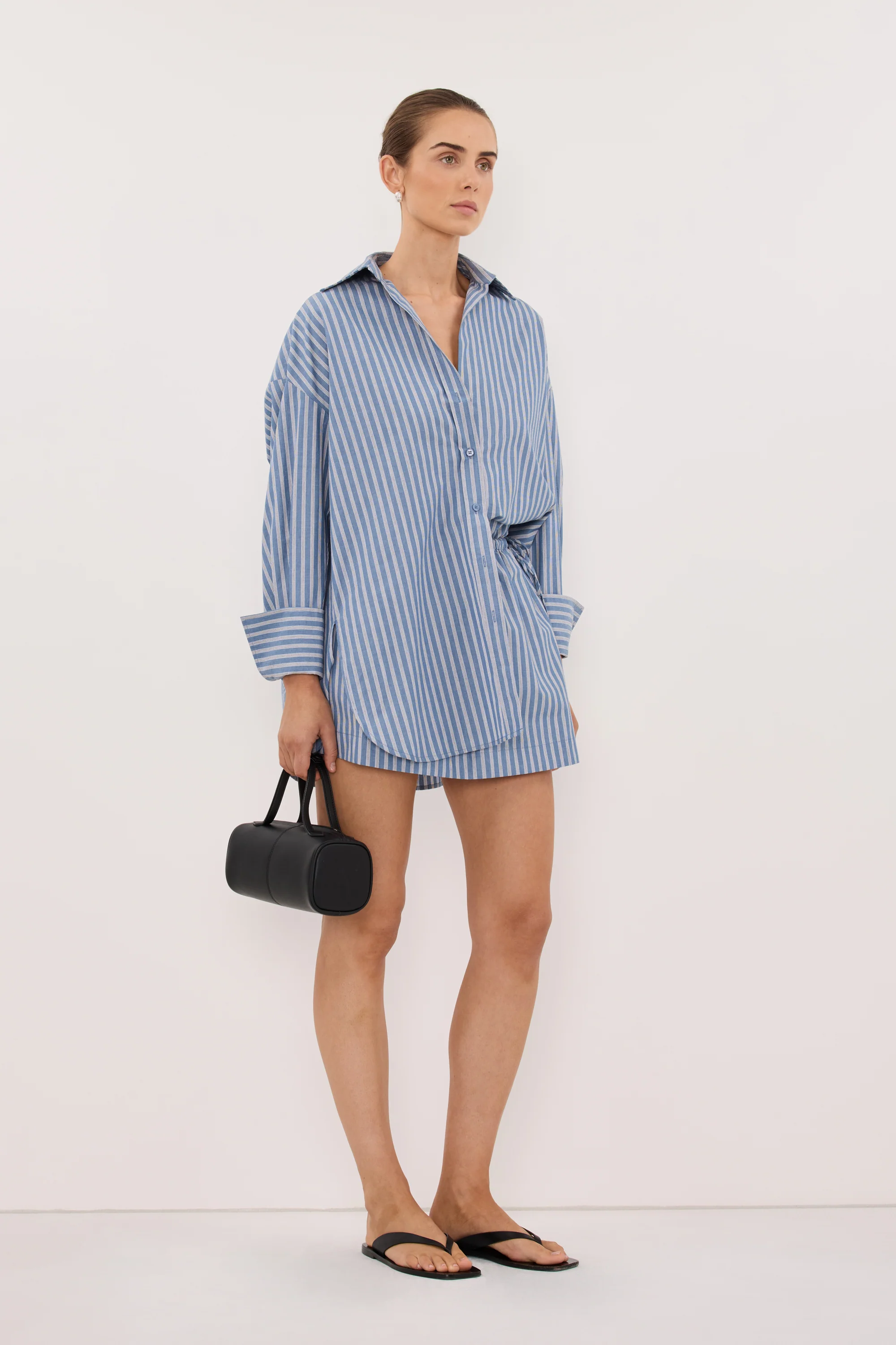 GRACIE BLUE STRIPE MINI SKIRT - Image 3