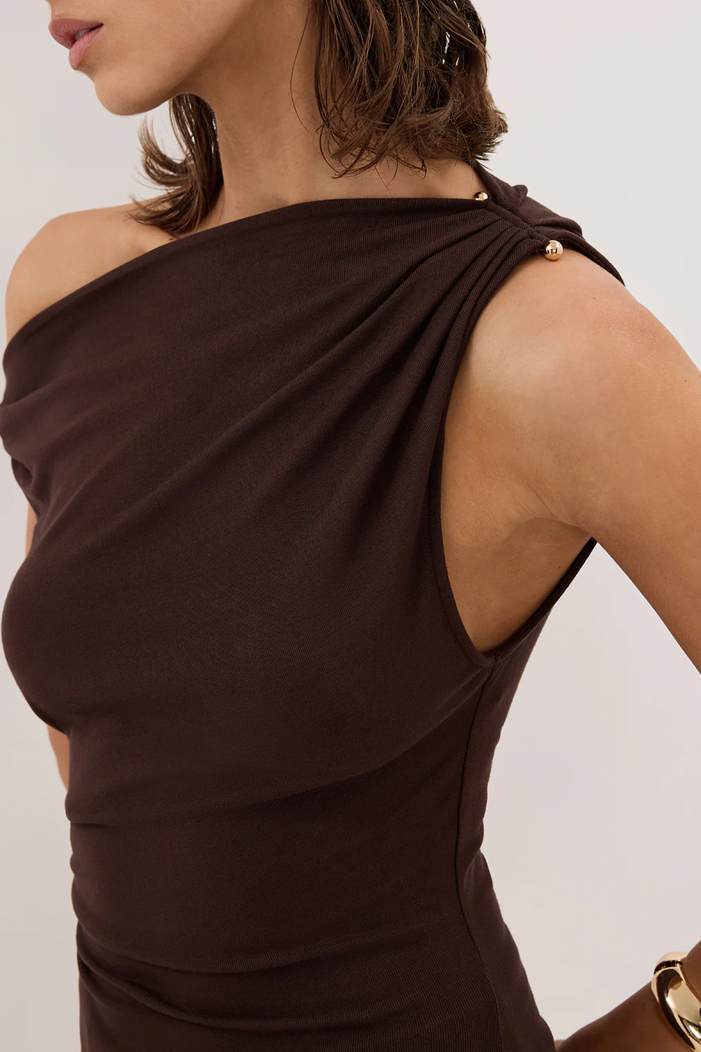 INEZ CHOC ASYM KNIT TOP - Image 5