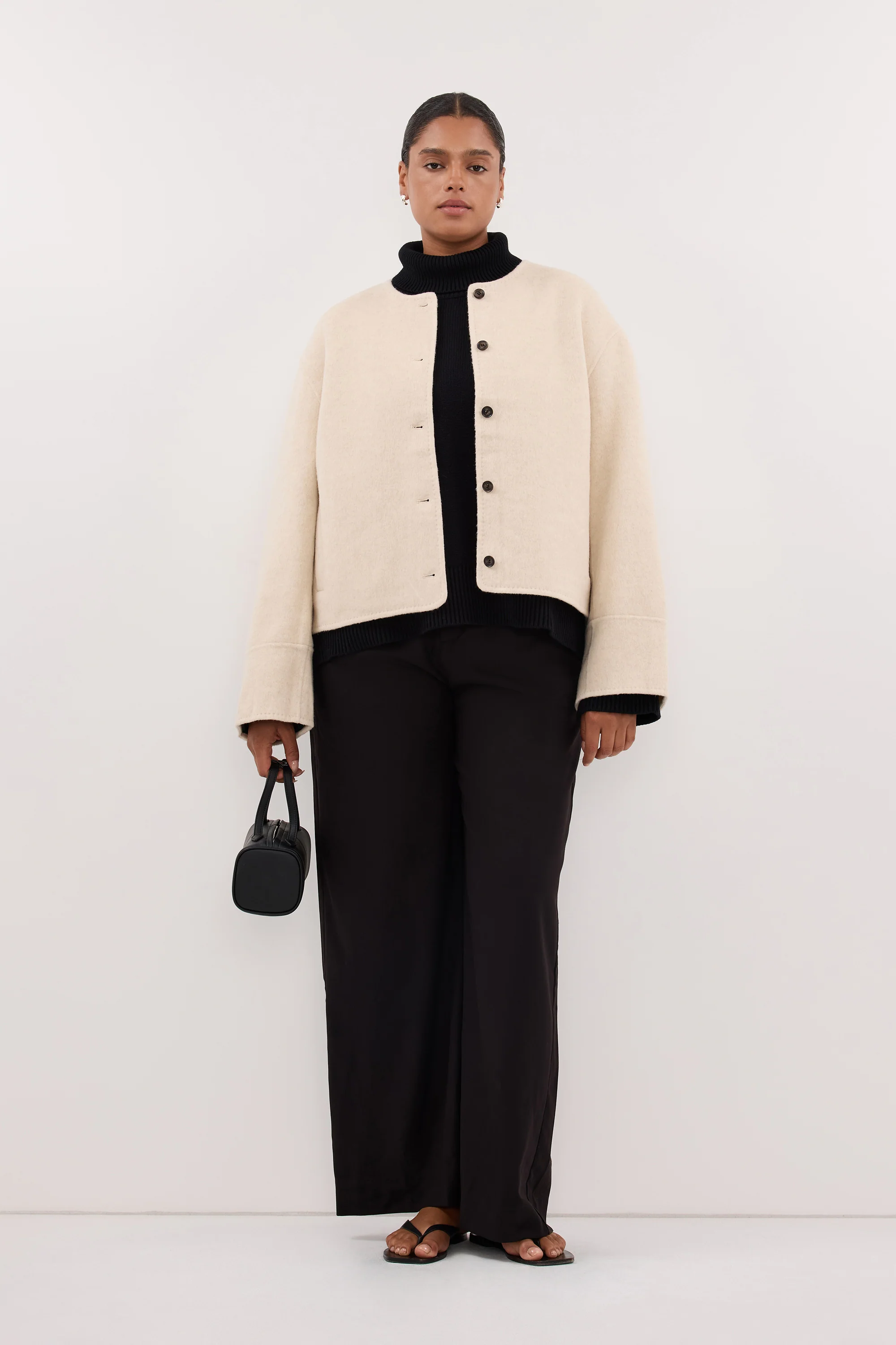 JACLYN IVORY MARLE CROPPED COAT - Image 6