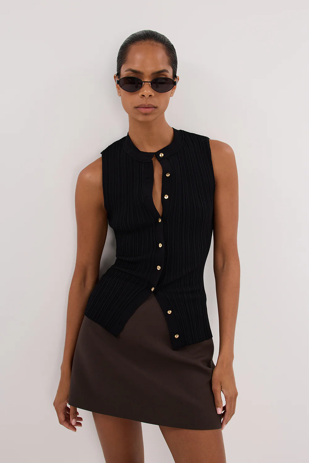 JASMINE BLACK KNIT TOP - Image 2