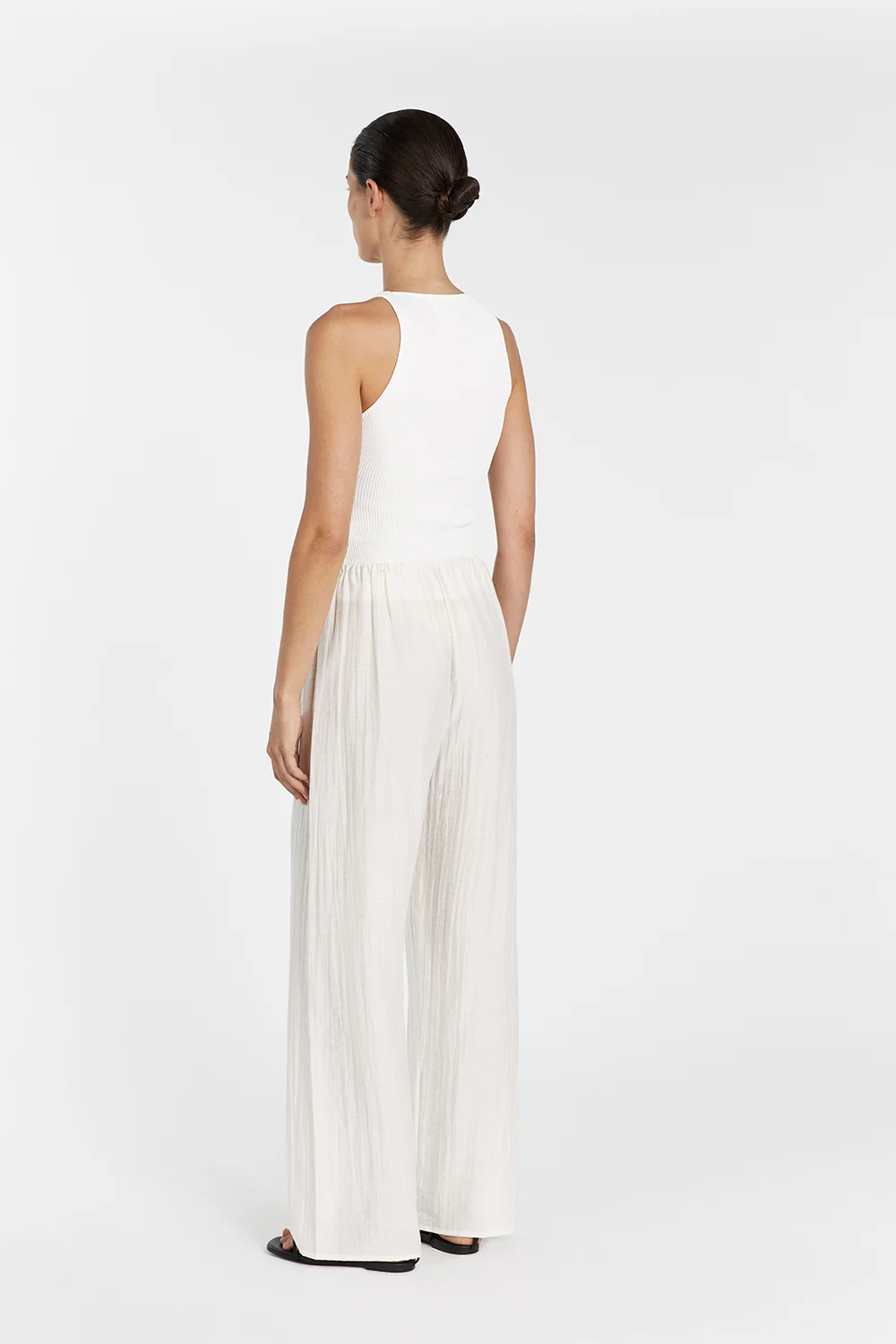 JOLIE CREAM MARLE DRAWSTRING PANT - Image 5