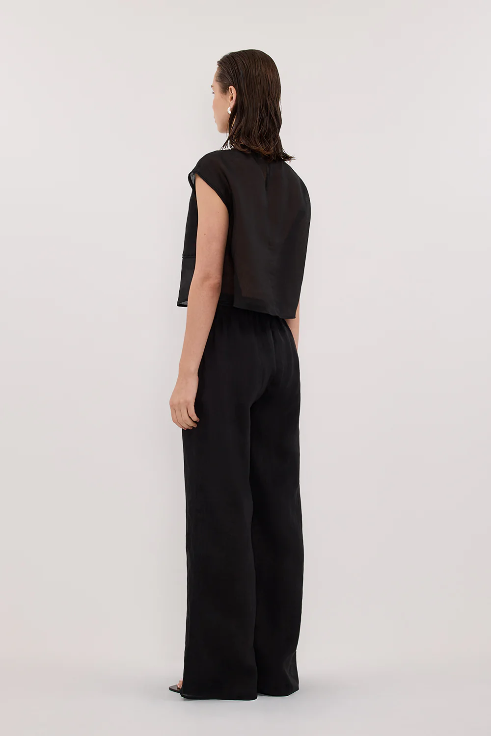 KAI BLACK RAMIE PANELLED TOP - Image 4