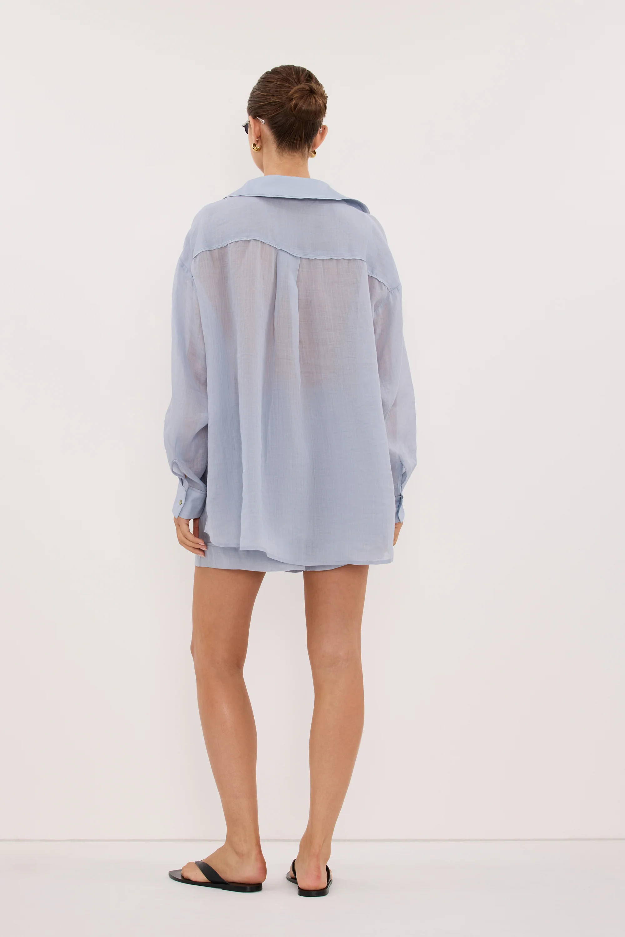 KAI DUSTY BLUE RAMIE SHORT - Image 4