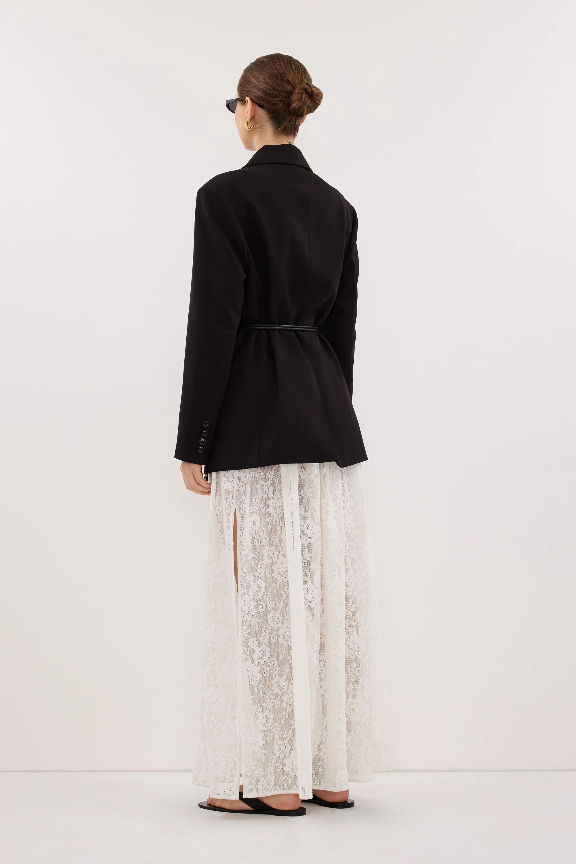 KEATON BLACK SLIM LONGLINE BLAZER - Image 4
