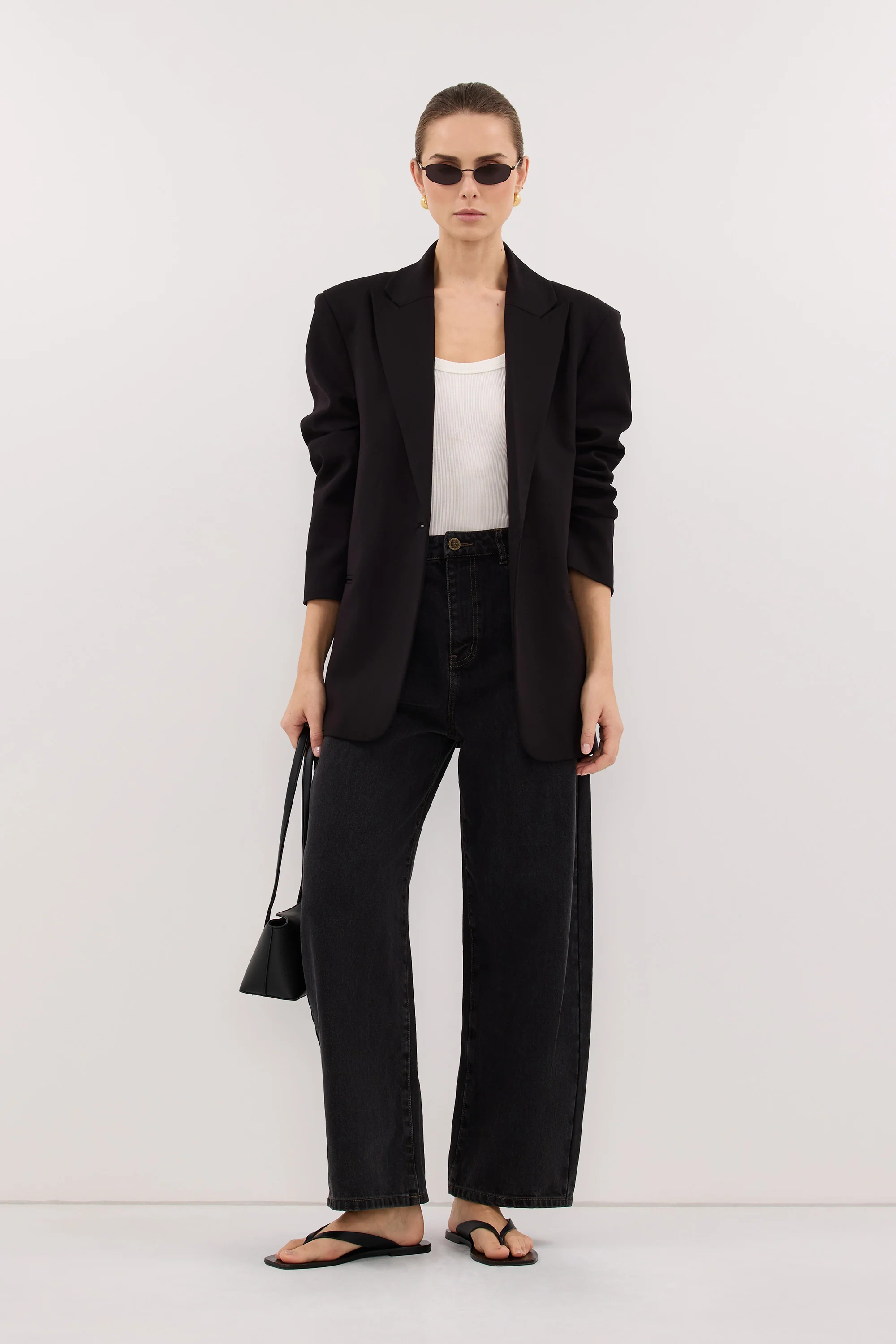 KEATON BLACK SLIM LONGLINE BLAZER - Image 6