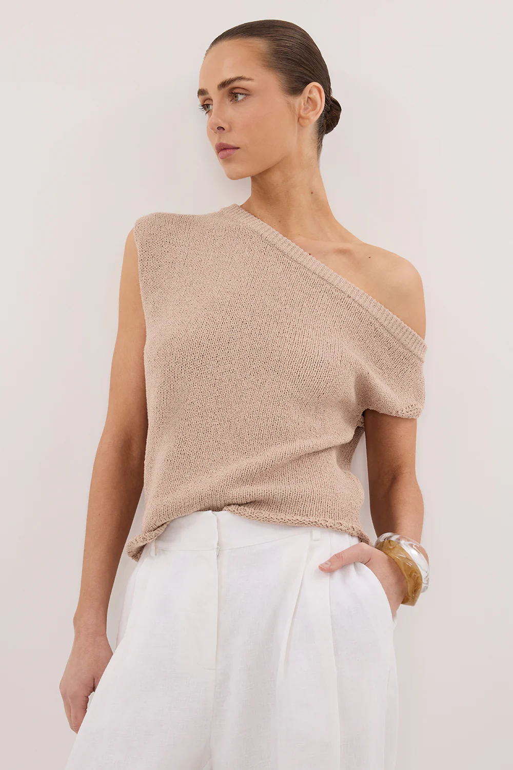 KERRY TAN ASYM KNIT TOP - Image 2