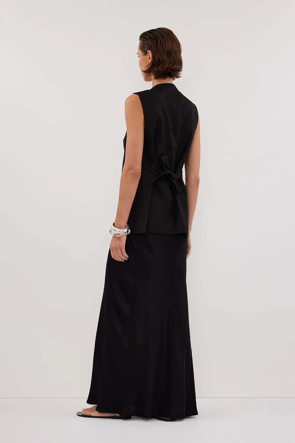 KNOX BLACK LINEN VEST - Image 4