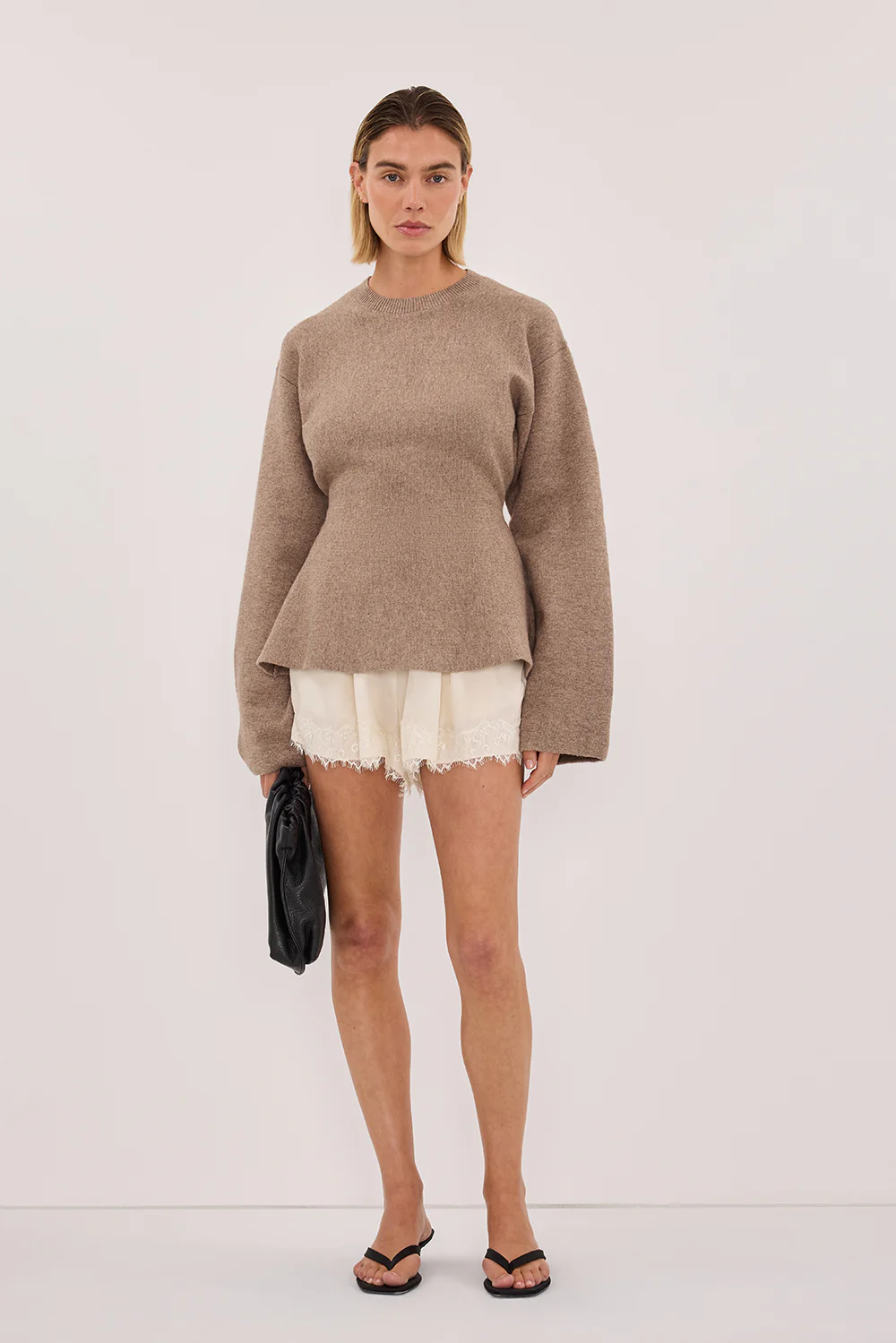 LANIE CHOC LONG SLEEVE KNIT TOP