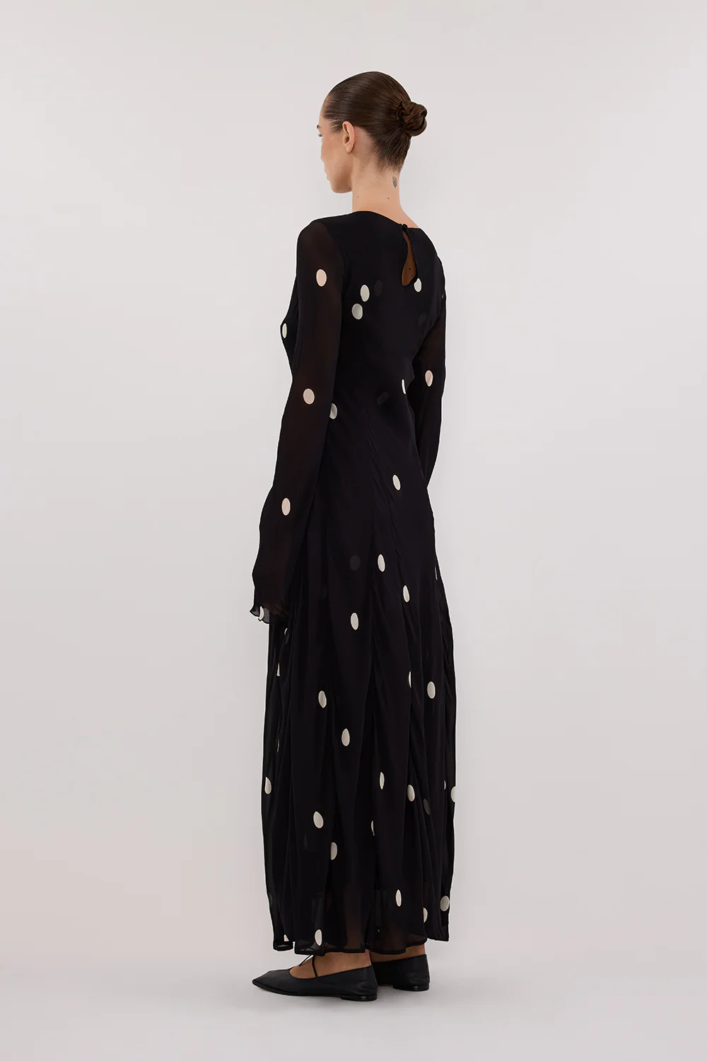 LAURA BLACK SPOT MIDI DRESS - Image 4
