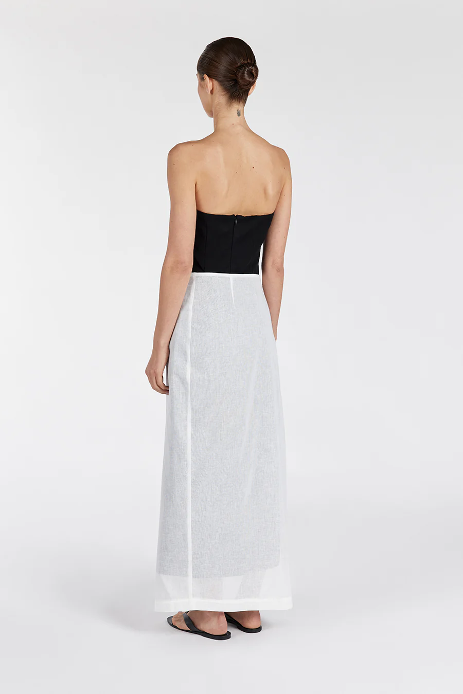 LINA WHITE SARONG SHEER SKIRT - Image 6