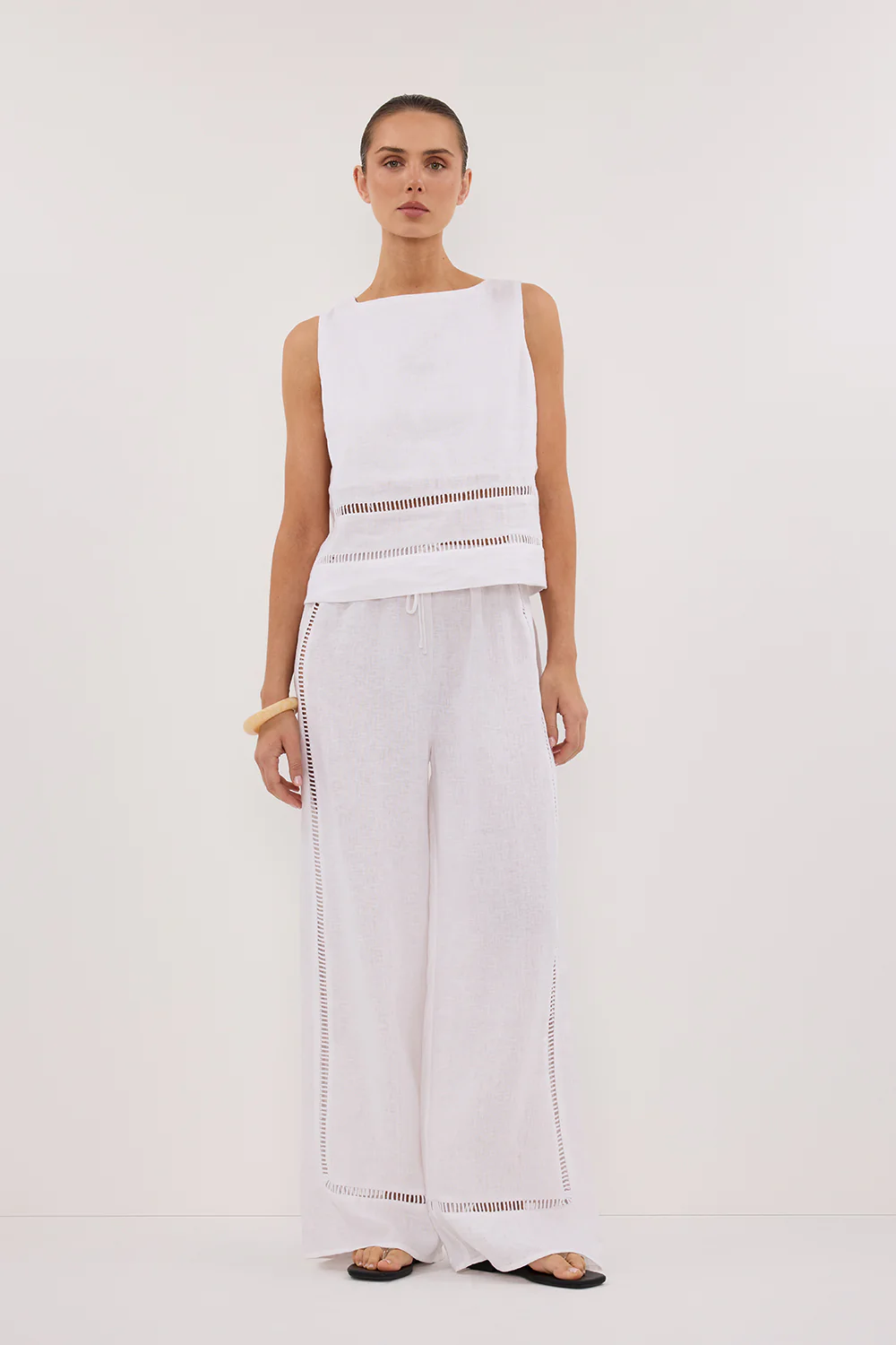 LINDSAY WHITE LINEN BOXY TOP - Image 2
