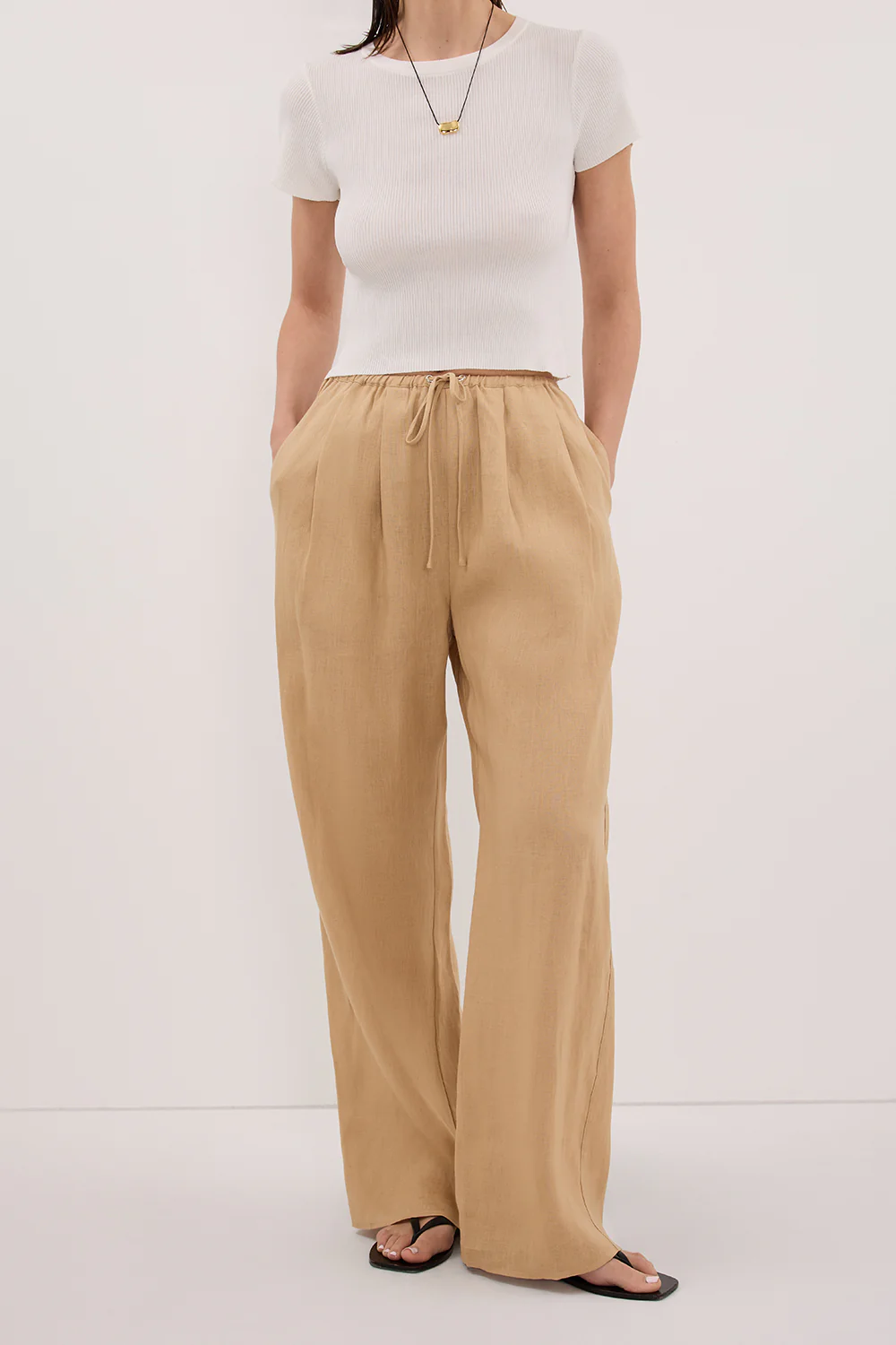 LUNE TAN LINEN PANT - Image 2