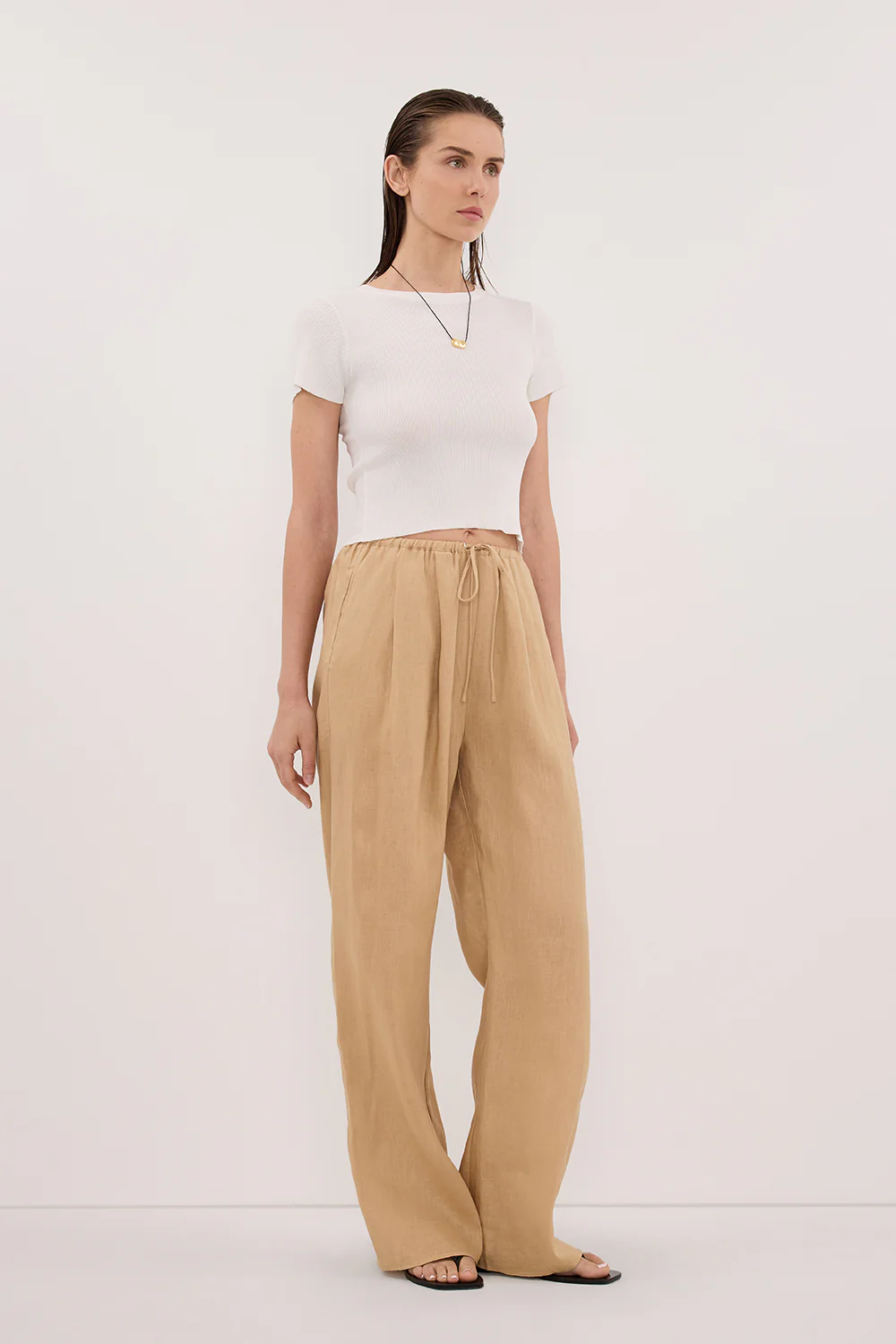 LUNE TAN LINEN PANT - Image 3