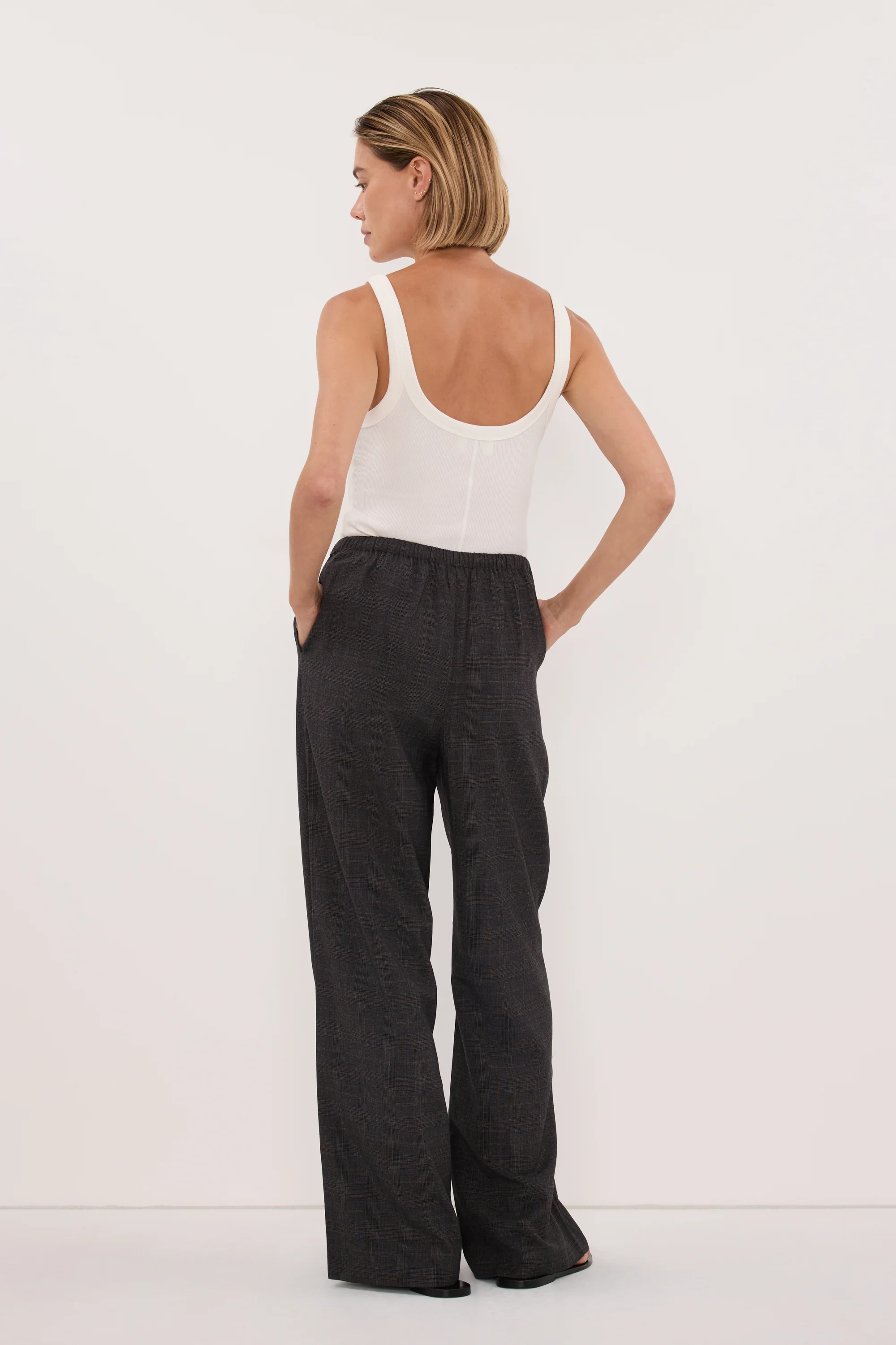 MARCO GREY PLAID ELASTIC PANT - Image 4