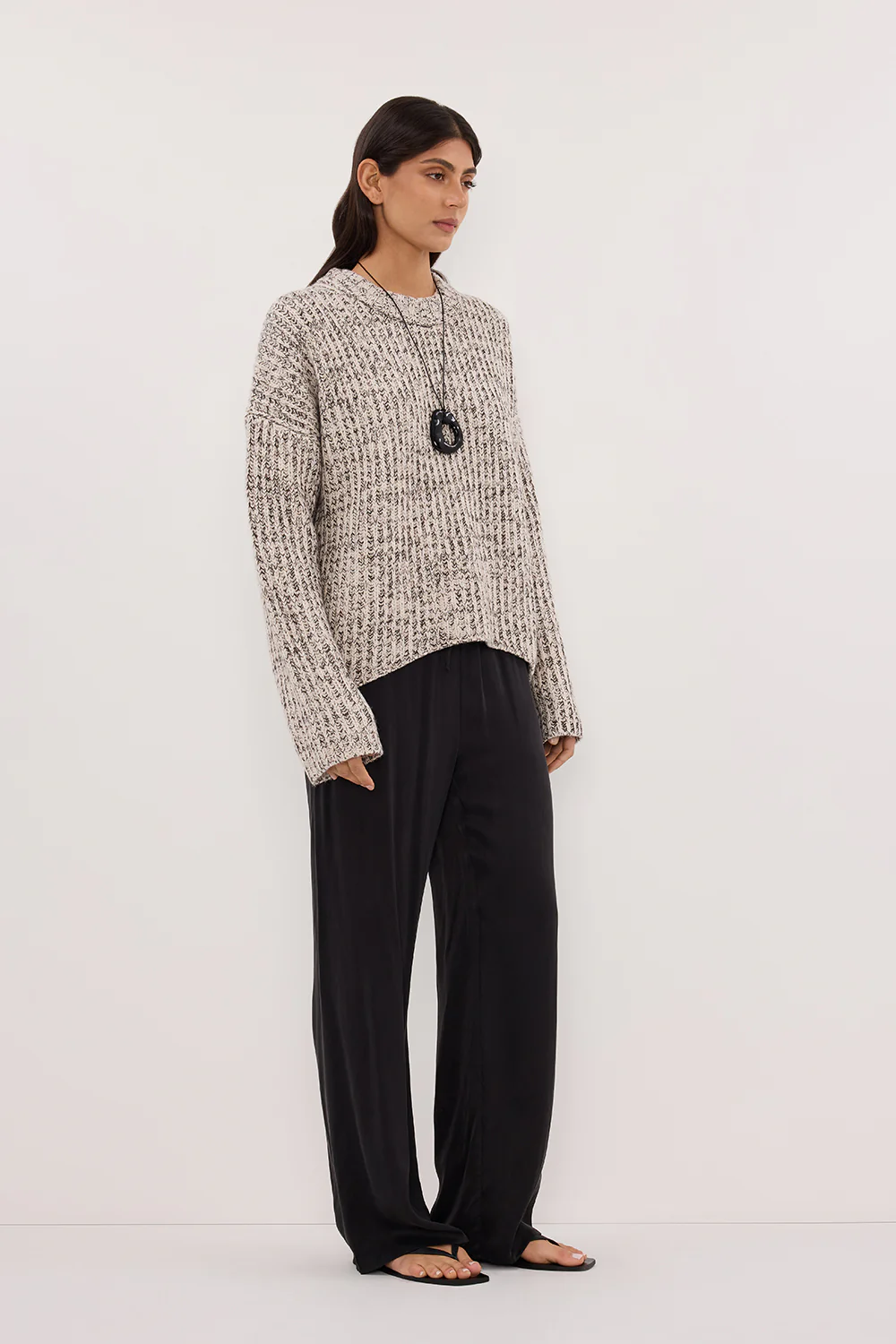 MARLEY IVORY CHOC SPECKLE JUMPER - Image 3