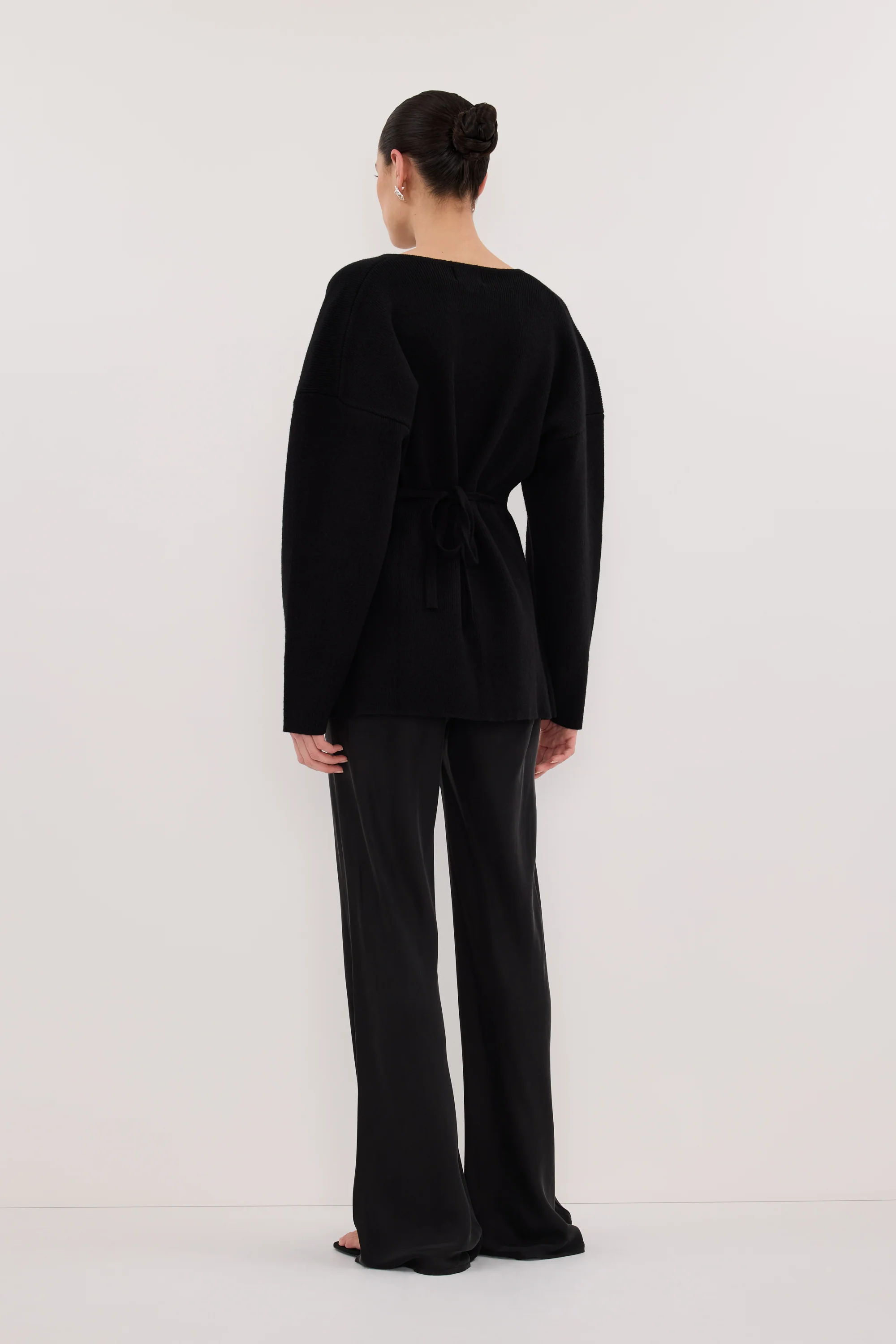 MARTHA BLACK CINCHED KNIT CARDIGAN - Image 4