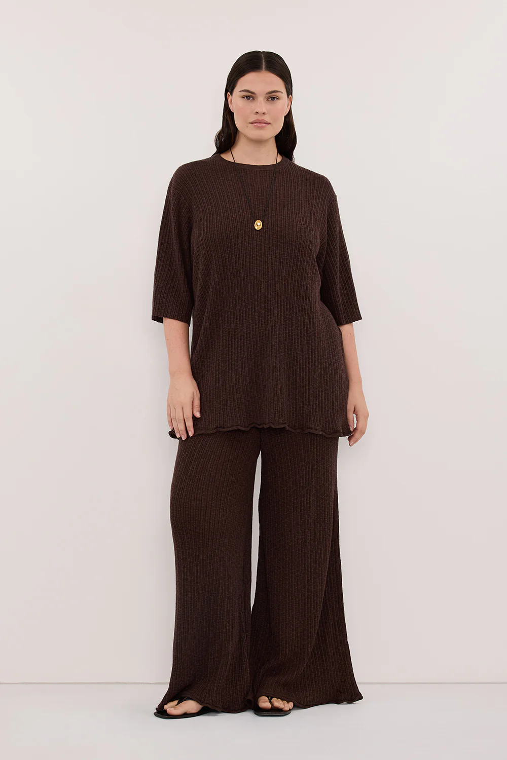 MAX CHOC WIDE LEG KNIT PANT - Image 5