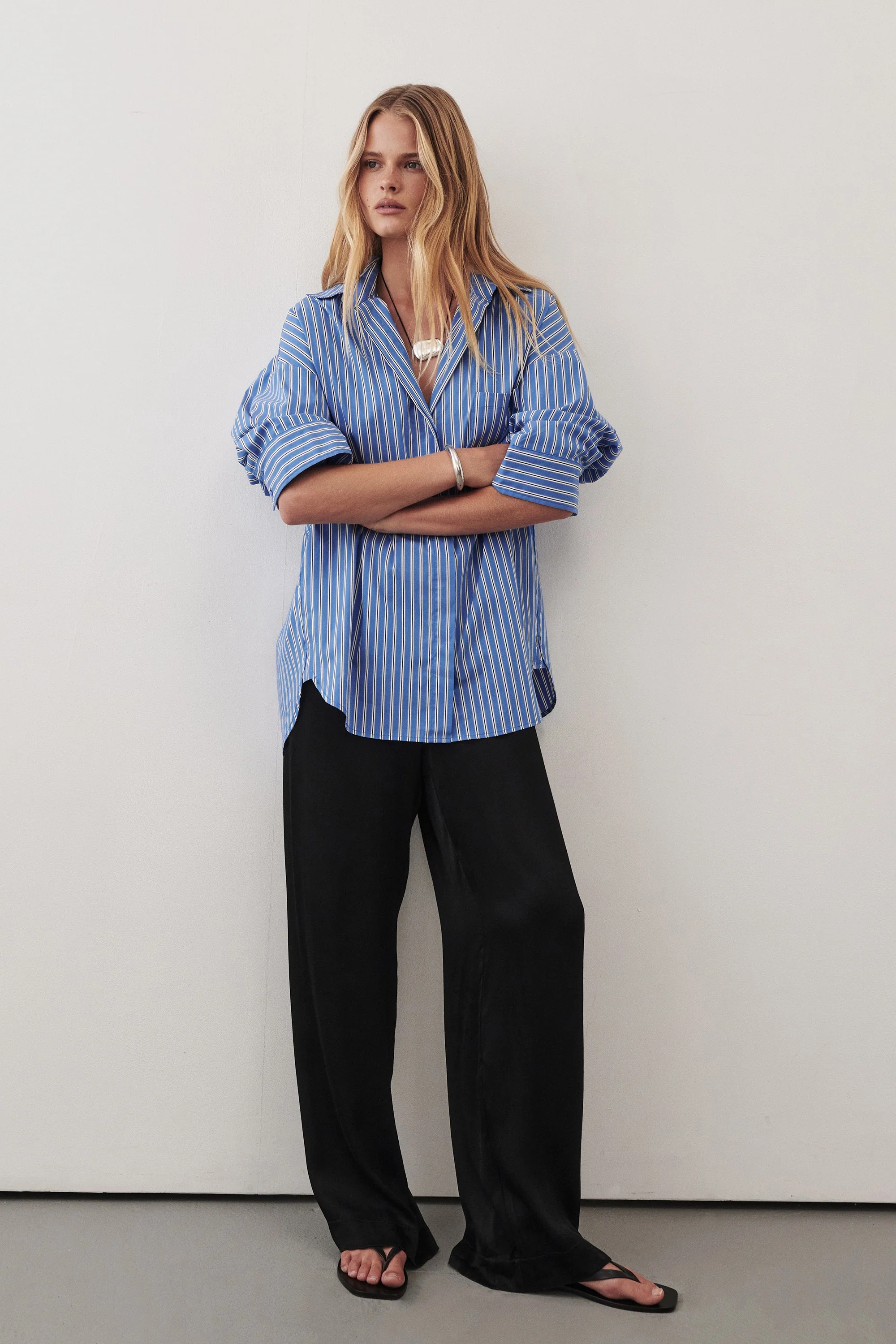MONICA BLACK SATIN PANT