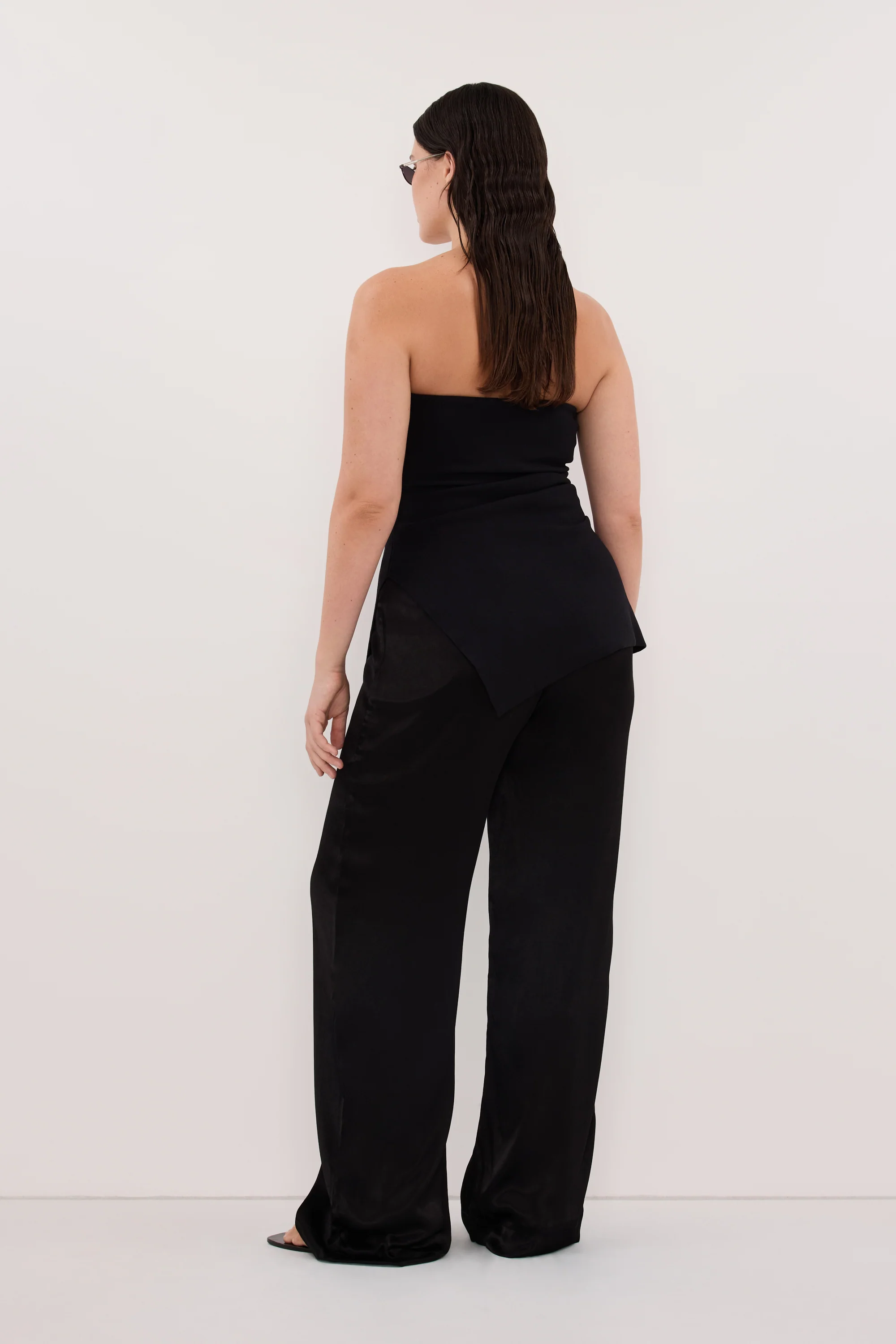 MONICA BLACK SATIN PANT - Image 9