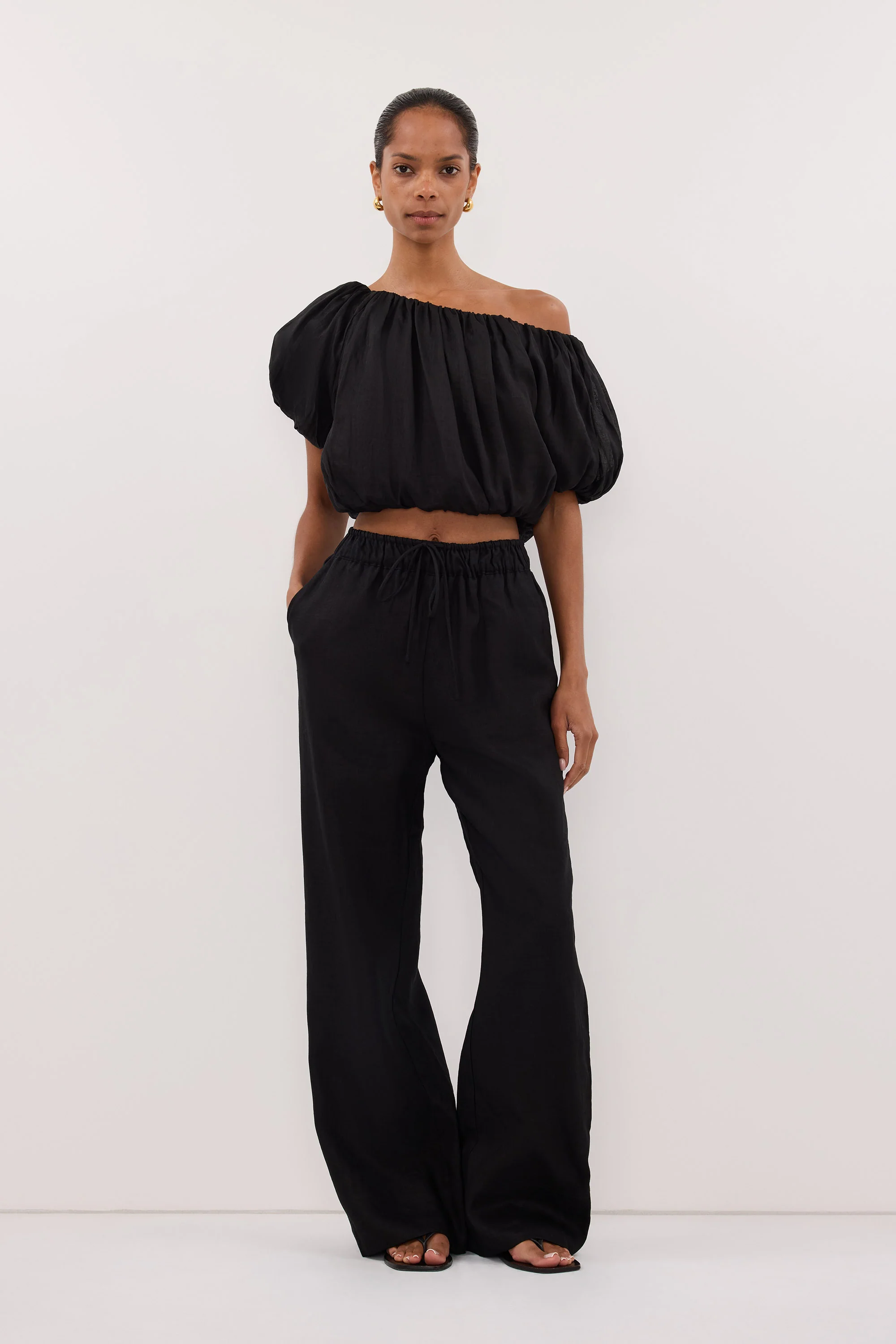 NOA BLACK LINEN PANT