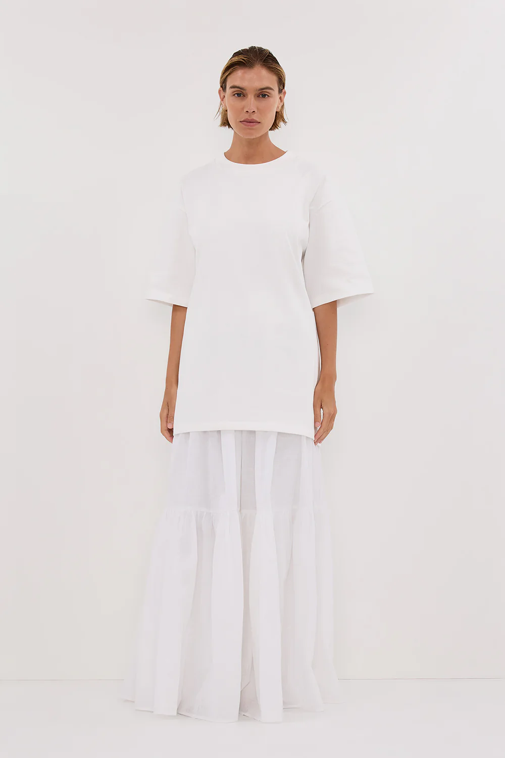 NOAH WHITE LONGLINE TEE