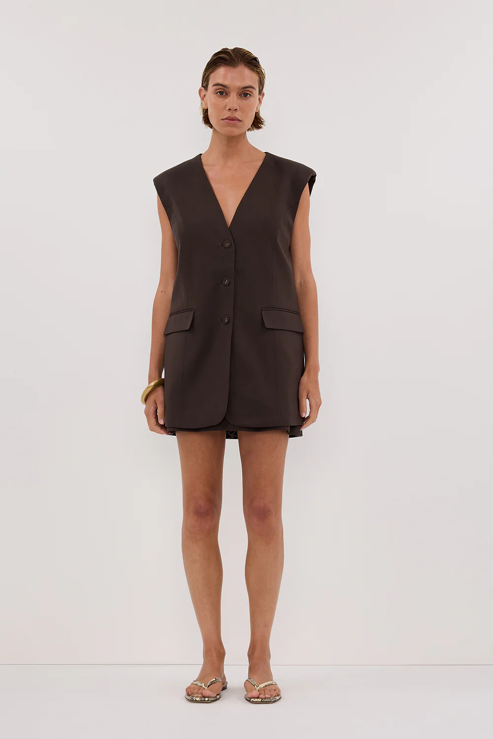 OLIVER BITTER CHOC OVERSIZED VEST